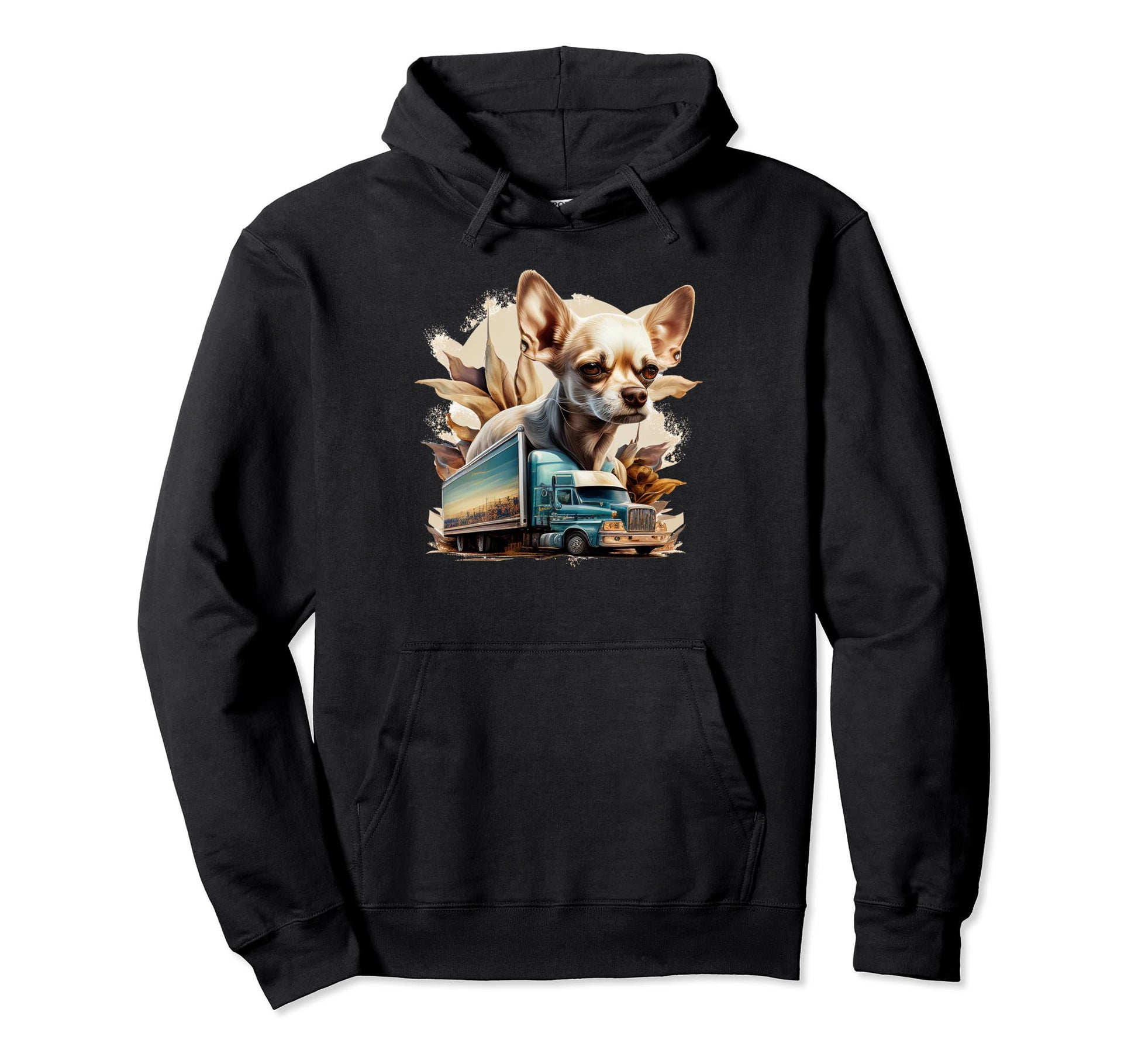 Chihuahua Trucker Truck Driver Dad Car Hoodie - Aesthetic Graphic Unisex - T-Shirt, Sweatshirt, Hoodie