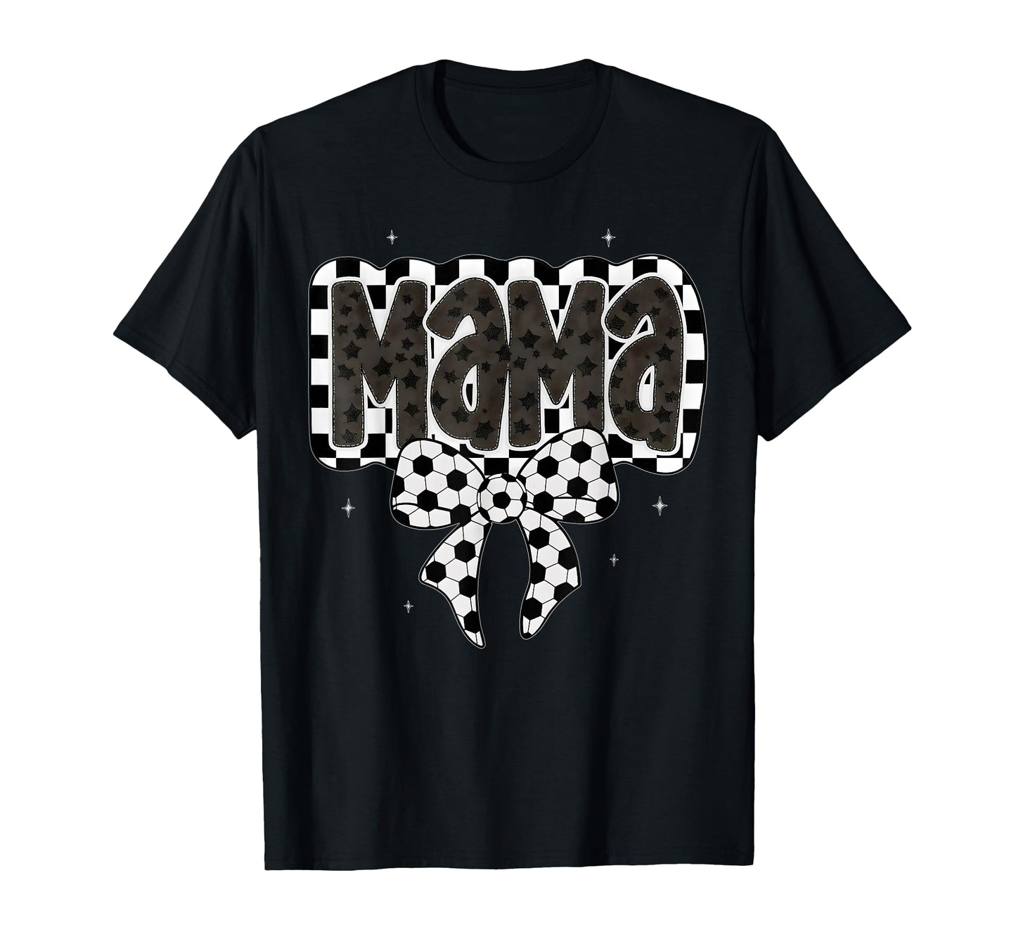 Soccer Mama Coquette Checkered Bow Soccer T-Shirt - Unique Graphic Unisex - T-Shirt, Sweatshirt, Hoodie