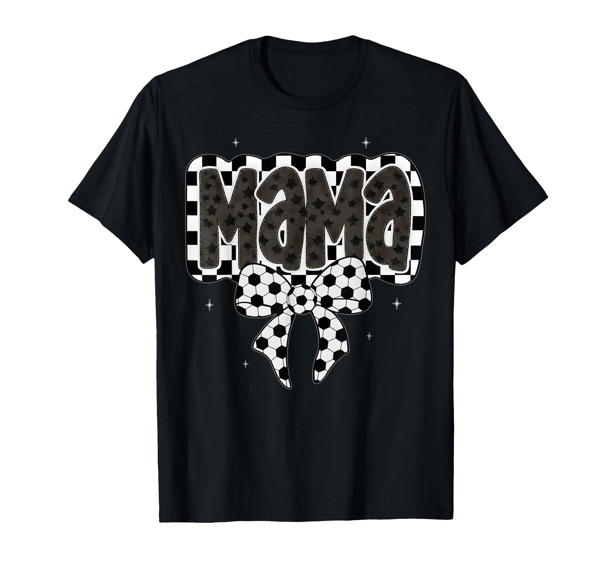 Soccer Mama Coquette Checkered Bow Soccer T-Shirt - Unique Graphic Unisex - T-Shirt, Sweatshirt, Hoodie