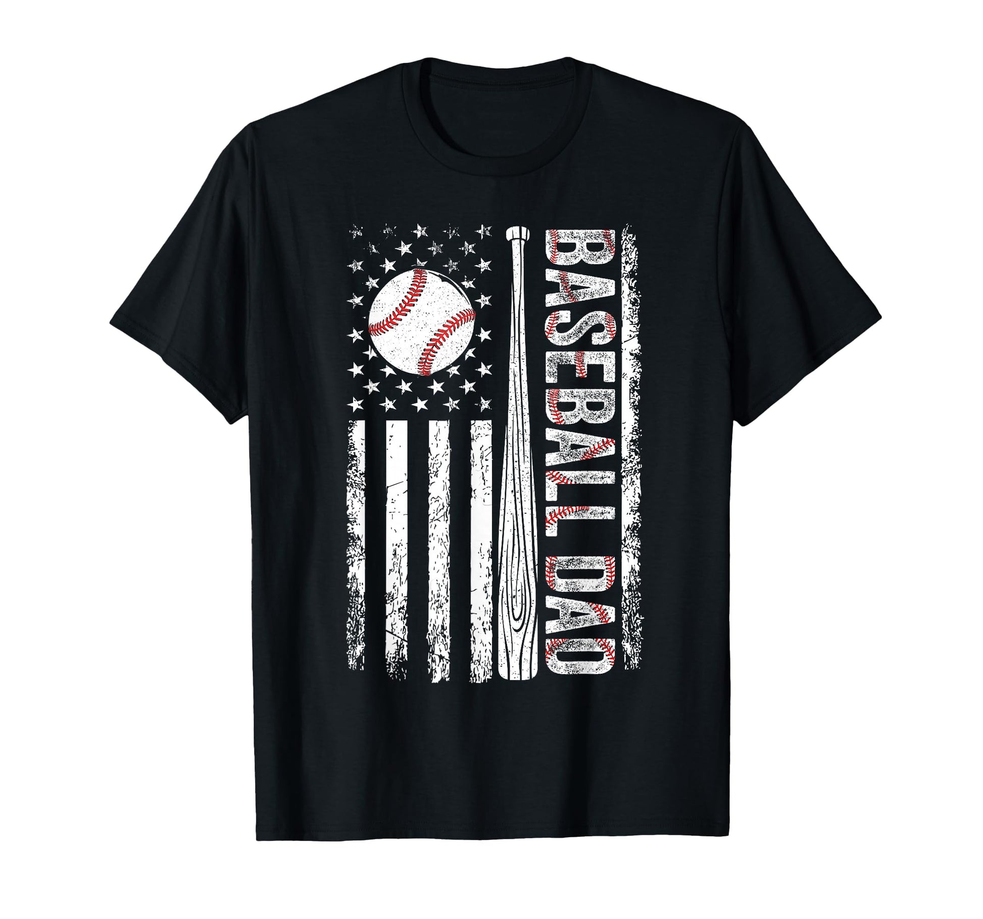 Baseball Dad American Flag Patriotic T-Shirt - Aesthetic Graphic Unisex - T-Shirt, Sweatshirt, Hoodie