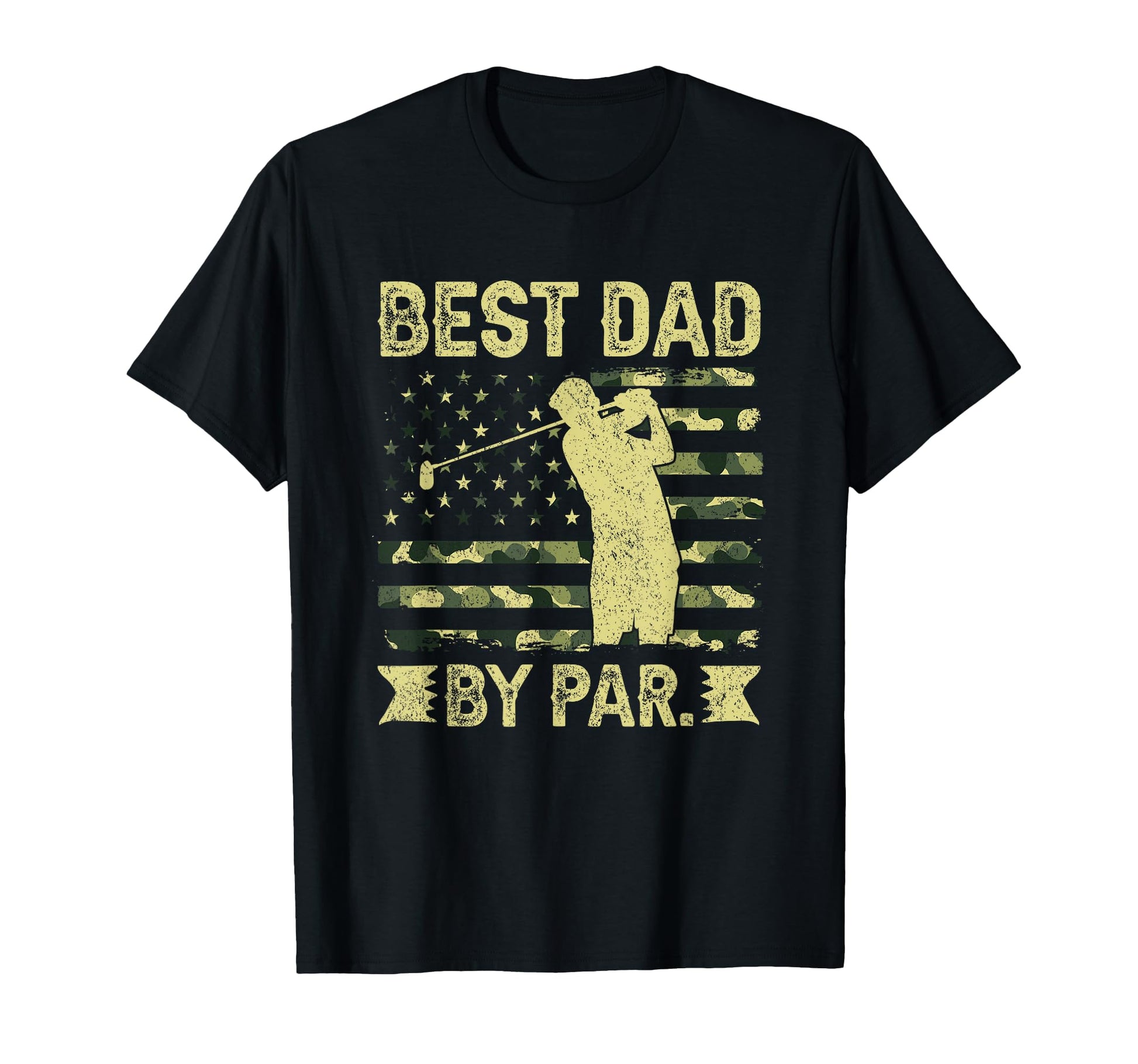 Best Dad Par Golf Silhouette Flag T-Shirt - Trendy Graphic Men Women - T-Shirt, Sweatshirt, Hoodie