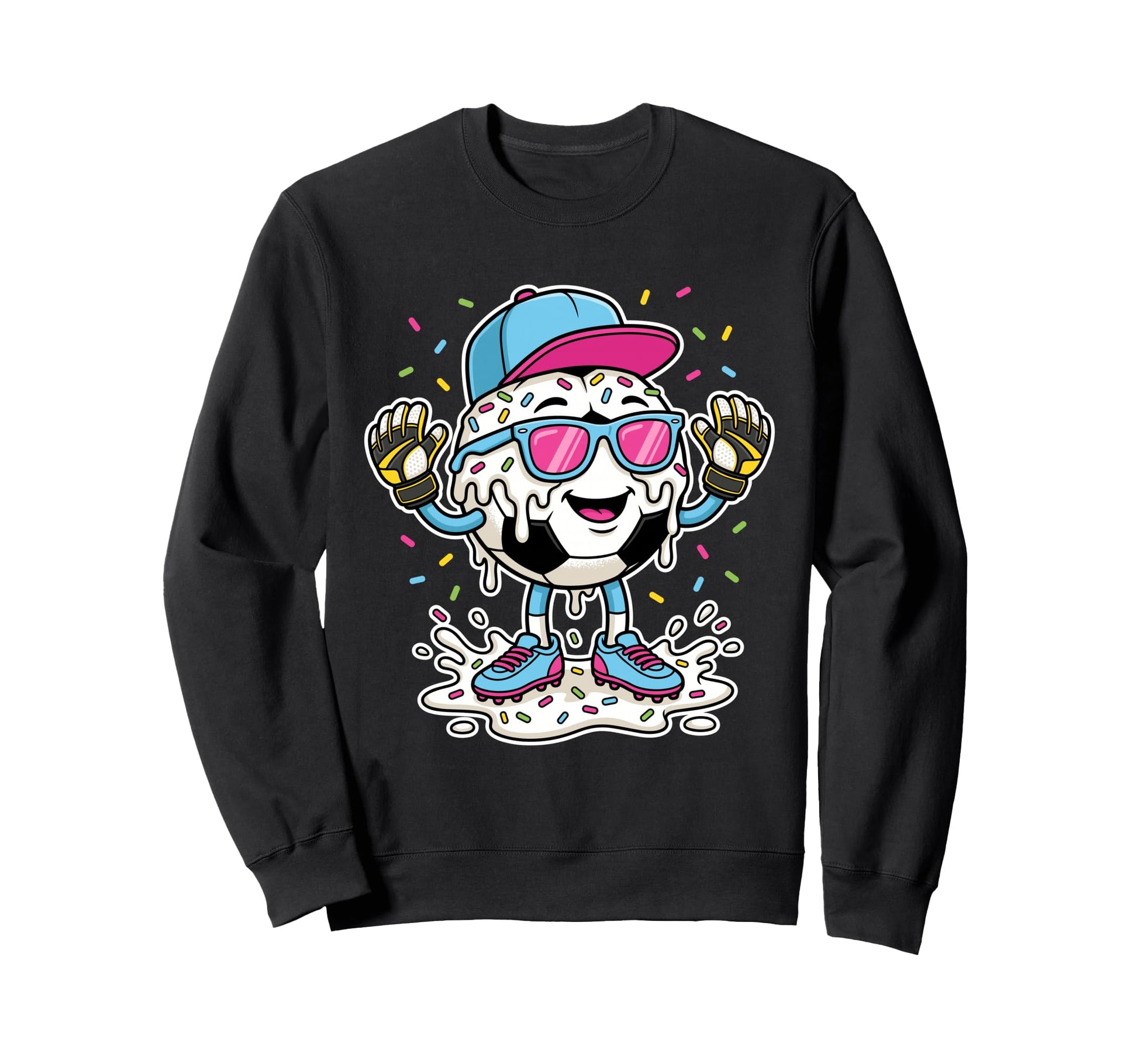 Soccer Ball Melting Ice Cream Sweatshirt - Casual Everyday Wear Unisex - T-Shirt, Sweatshirt, Hoodie