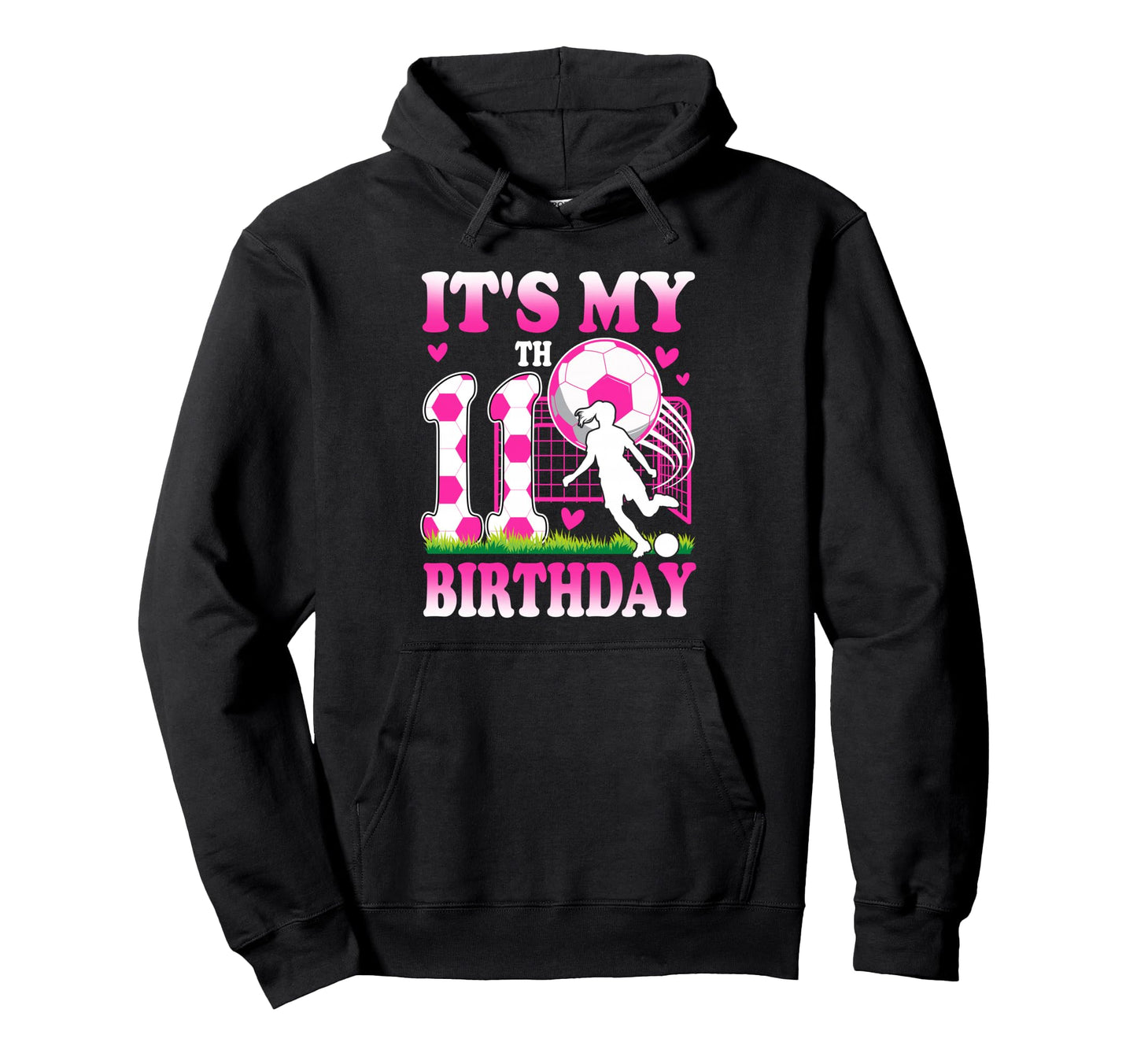 11 Year Old Birthday Soccer Themed Party Hoodie - Minimalist Print Unisex - T-Shirt, Sweatshirt, Hoodie