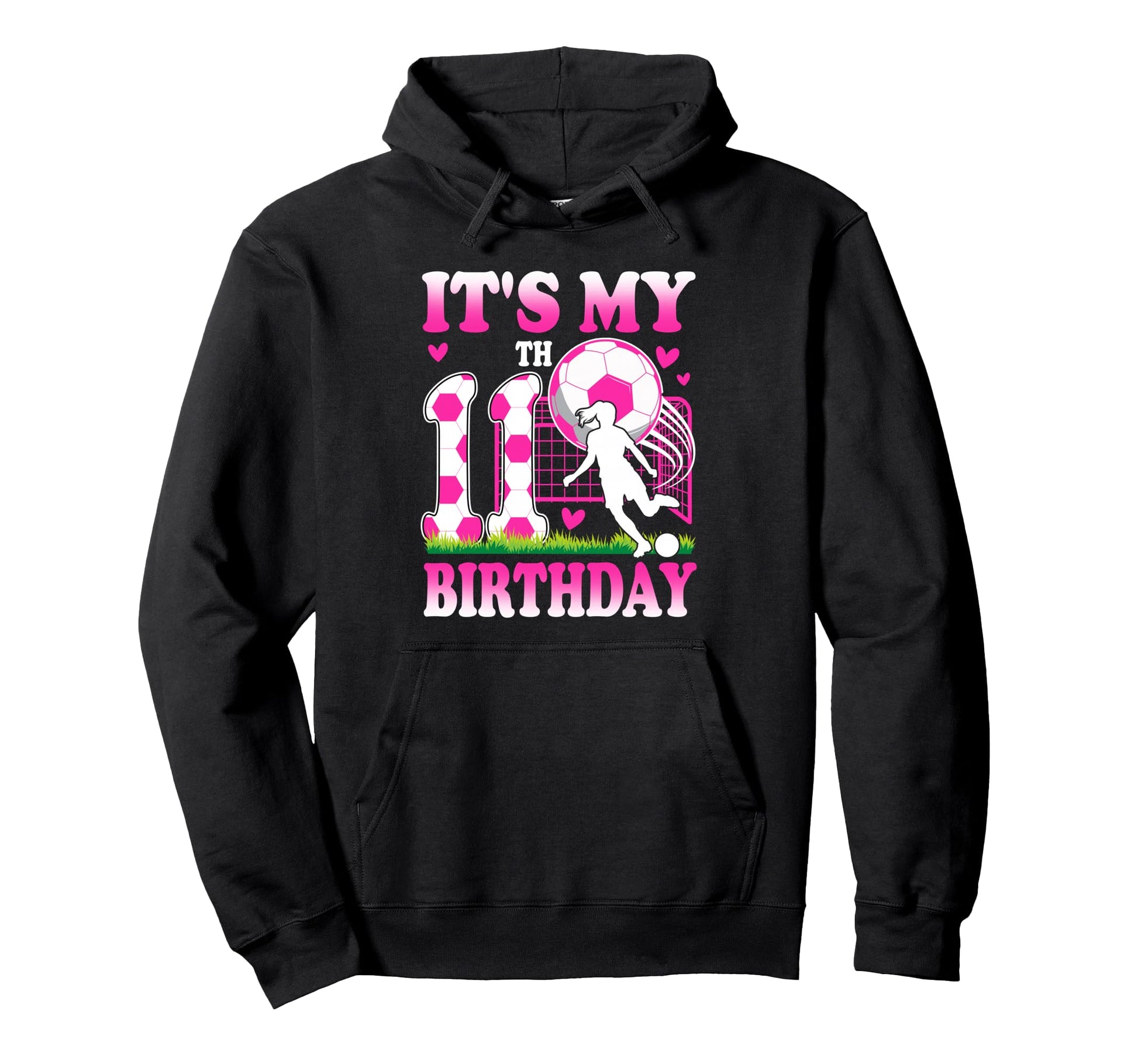 11 Year Old Birthday Soccer Themed Party Hoodie - Minimalist Print Unisex - T-Shirt, Sweatshirt, Hoodie
