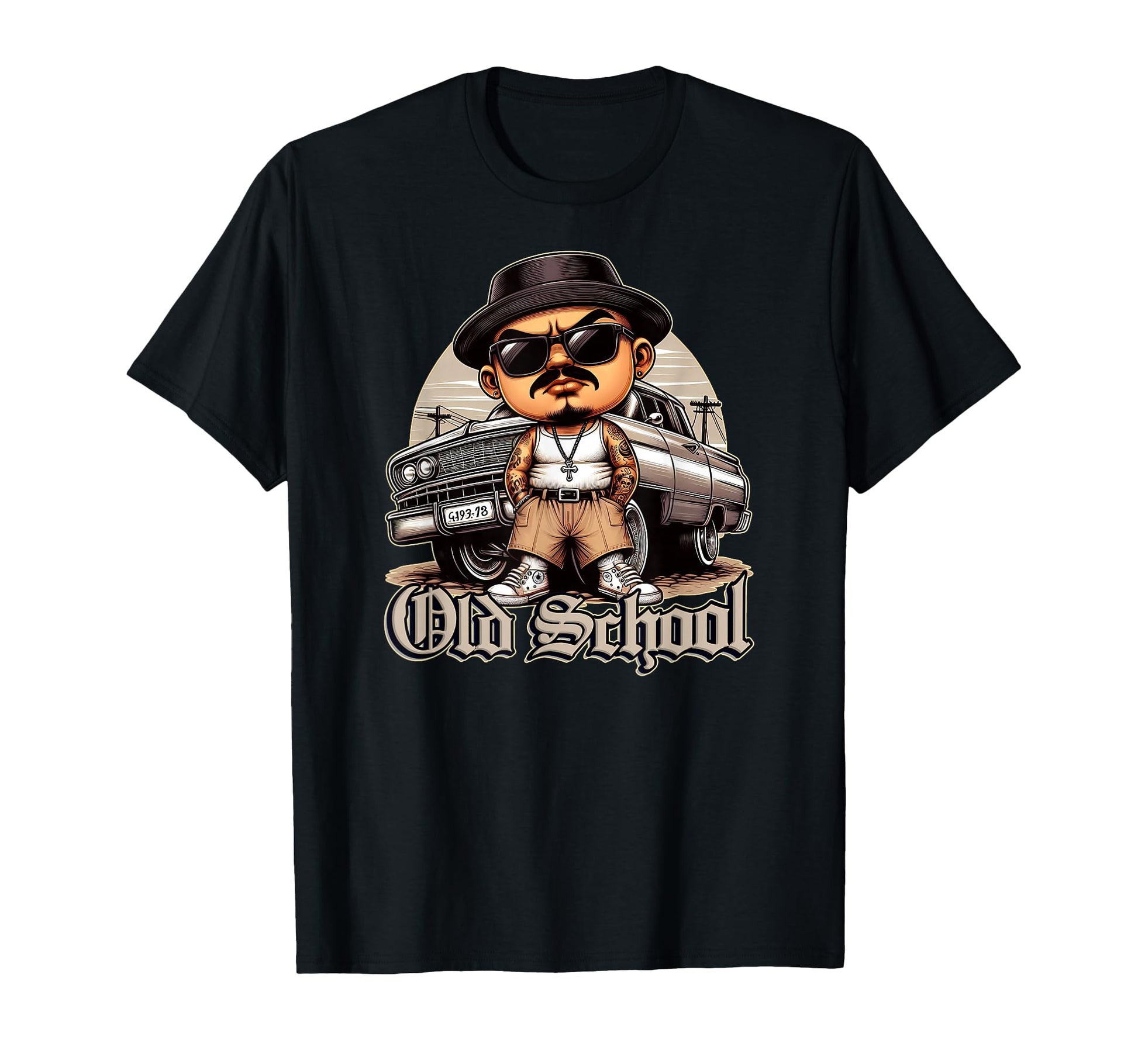 Old School Hip Hop Lowrider Chicano T-Shirt - Novelty Apparel for Adults - T-Shirt, Sweatshirt, Hoodie