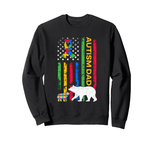 Autism Father Son Papa Bear Sweatshirt - Casual Everyday Wear for Adults - T-Shirt, Sweatshirt, Hoodie