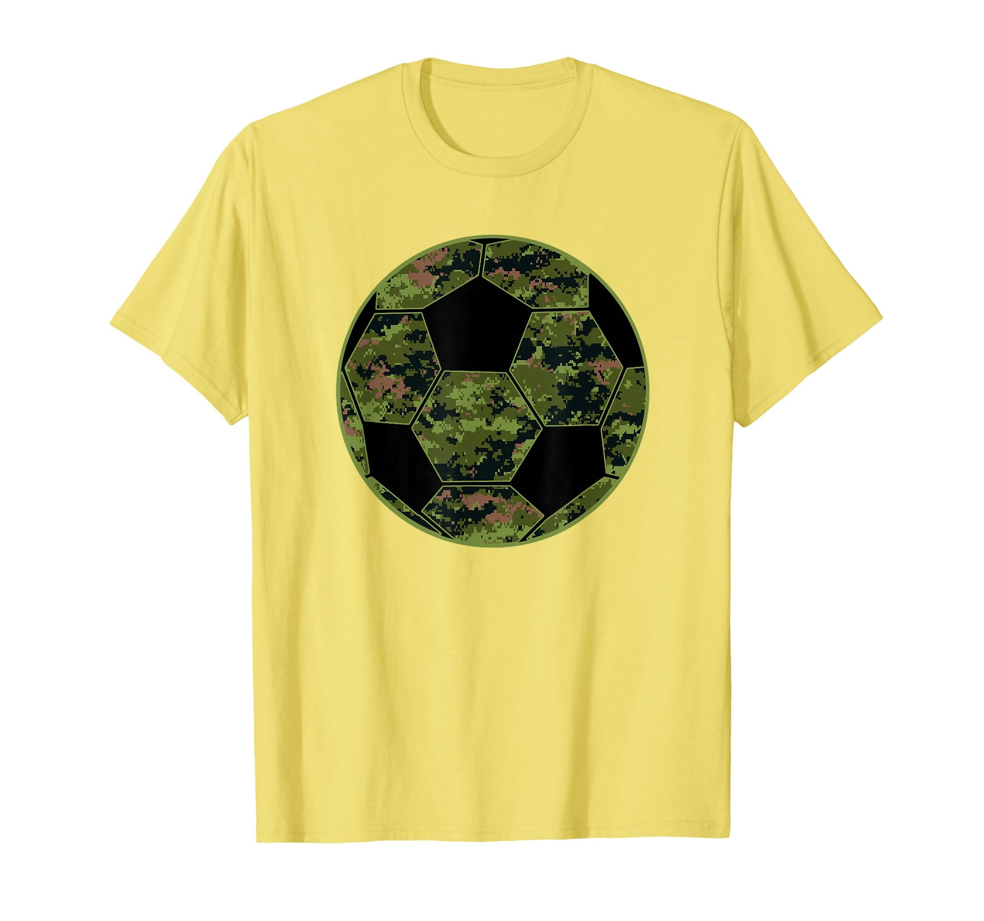 Green Camo Camouflage Soccer Ball T-Shirt - Casual Everyday Wear for Adults - T-Shirt, Sweatshirt, Hoodie