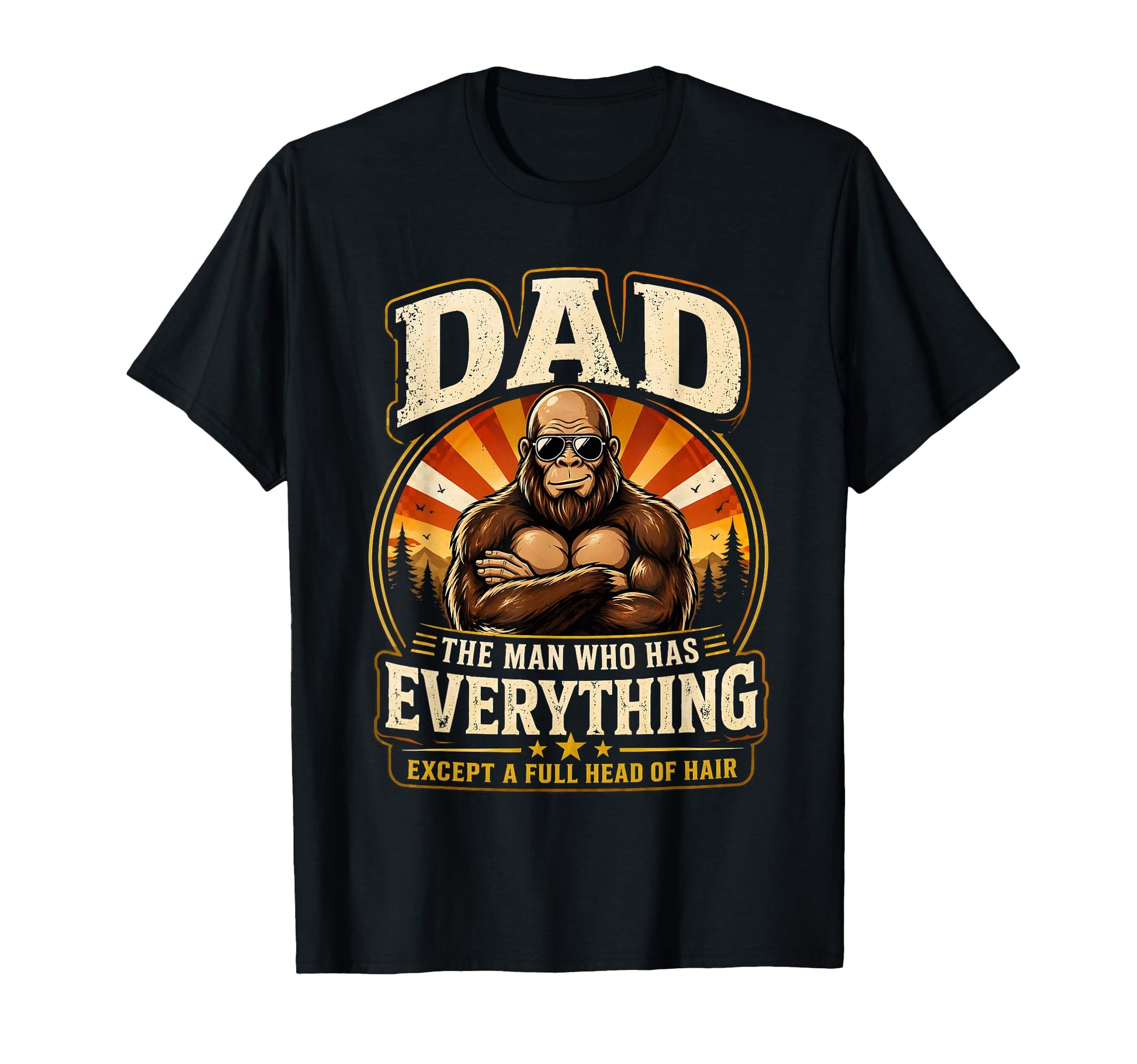 Funny Bald Dad Bigfoot Gift Husband T-Shirt - Trendy Graphic Unisex - T-Shirt, Sweatshirt, Hoodie