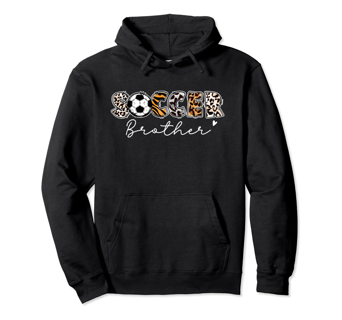 Soccer Brother Leopard Family Matching Team Hoodie - Graphic Print Unisex - T-Shirt, Sweatshirt, Hoodie