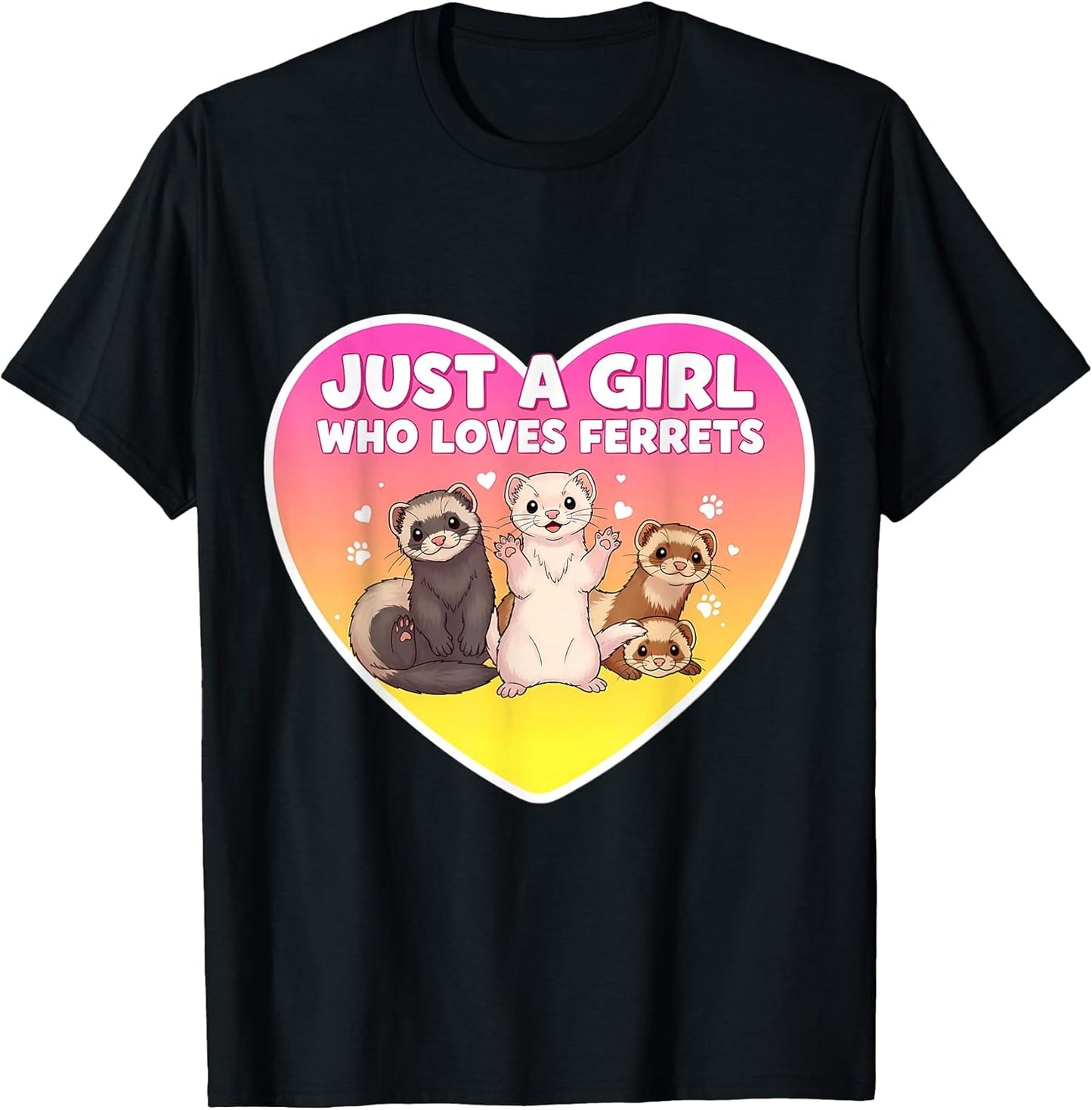 Just A Girl Who Loves Ferrets Cute Owner Merch Unisex T-shirt, Sweatshirt, Hoodie, Long Sleeve Tee - T-Shirt, Sweatshirt, Hoodie