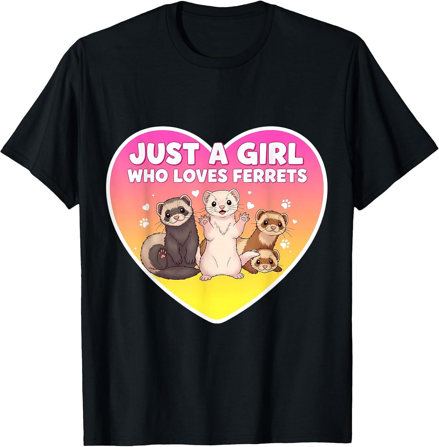 Just A Girl Who Loves Ferrets Cute Owner Merch Unisex T-shirt, Sweatshirt, Hoodie, Long Sleeve Tee - T-Shirt, Sweatshirt, Hoodie