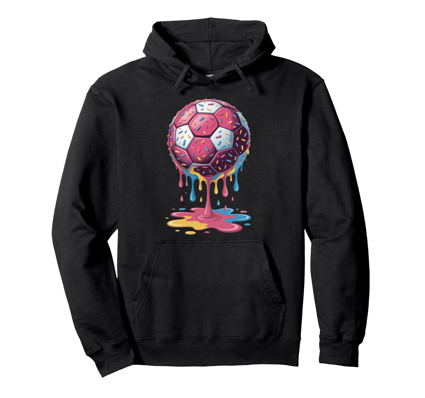 Soccer Ball Drip Ice Cream Drip Game Hoodie - Novelty Apparel for Adults - T-Shirt, Sweatshirt, Hoodie