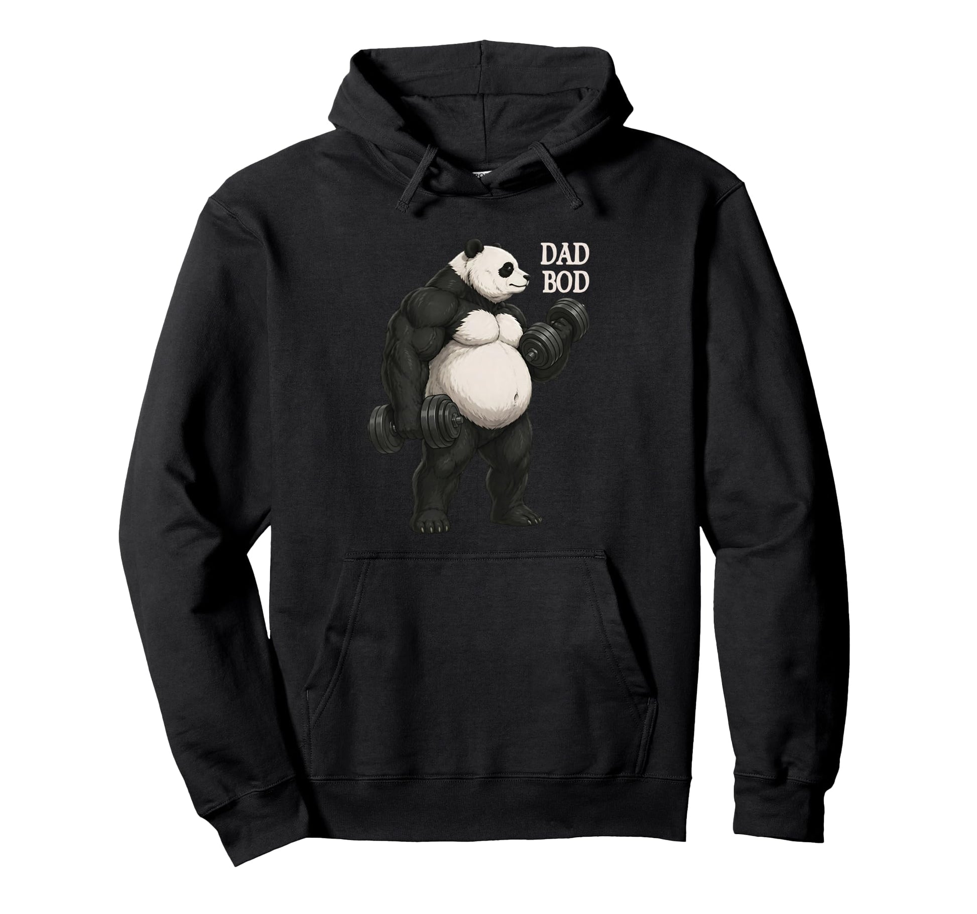 Panda Dad Bod Funny Workout Gym Dad Hoodie - Unique Graphic for Adults - T-Shirt, Sweatshirt, Hoodie