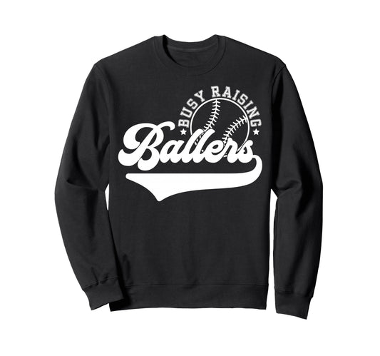 Baseball Mom Mama Busy Raising Sweatshirt - Fun Novelty Design Men Women - T-Shirt, Sweatshirt, Hoodie