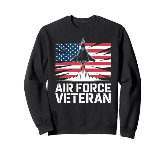 Air Force Veteran Us American Flag Sweatshirt - Trendy Graphic Men Women - T-Shirt, Sweatshirt, Hoodie