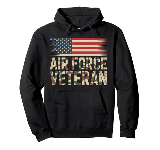 Air Force Veteran Us American Flag Dad Hoodie - Trendy Graphic Unisex - T-Shirt, Sweatshirt, Hoodie