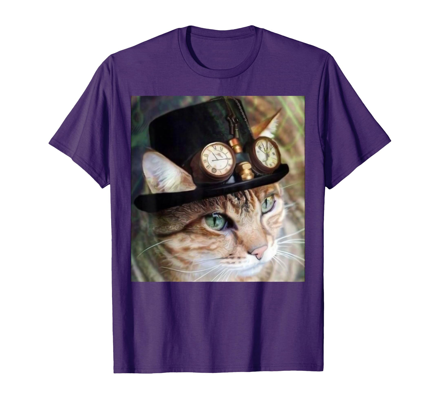 Steampunk Cat Clocks Hat T-Shirt - Novelty Apparel Unisex - T-Shirt, Sweatshirt, Hoodie