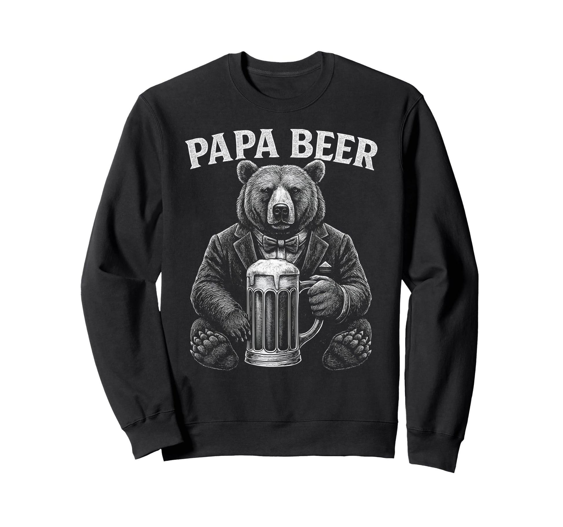 Papa Beer Funny Dad Bear Drinking Sweatshirt - Novelty Apparel for Adults - T-Shirt, Sweatshirt, Hoodie