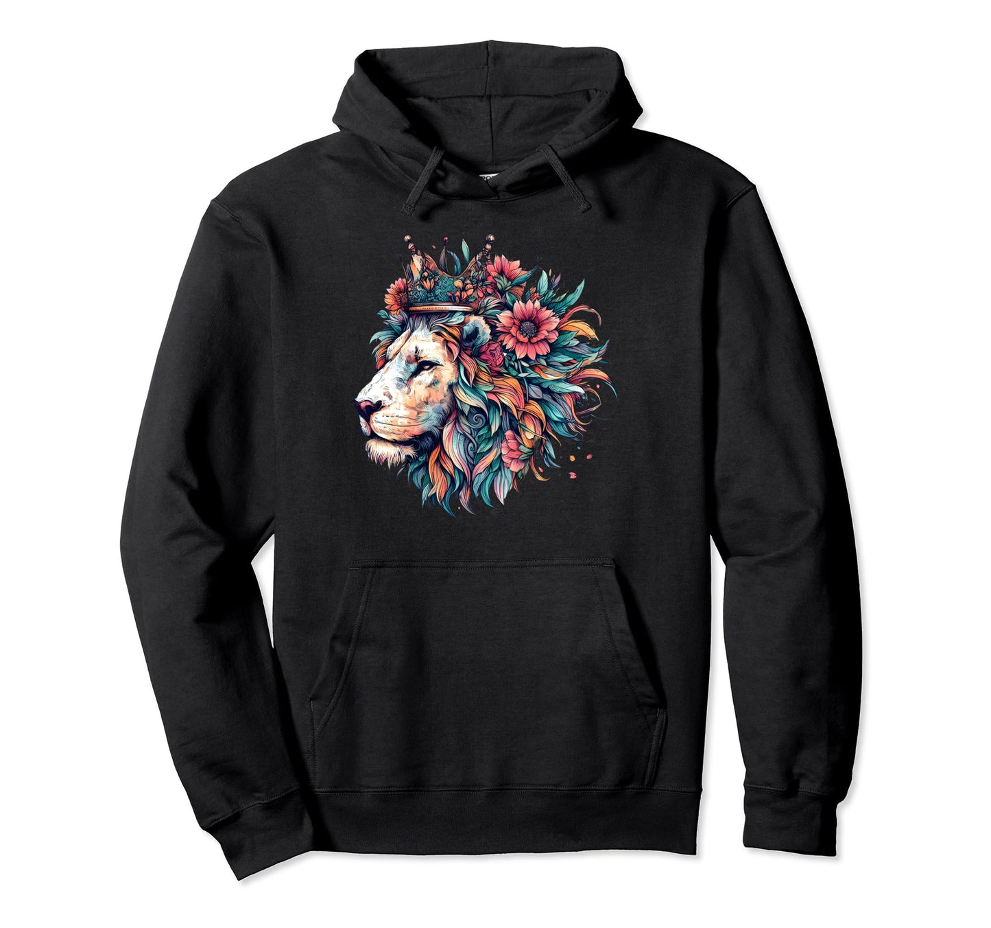 Floral Lion Lion Moms Dads Hoodie - Trendy Graphic for Adults - T-Shirt, Sweatshirt, Hoodie