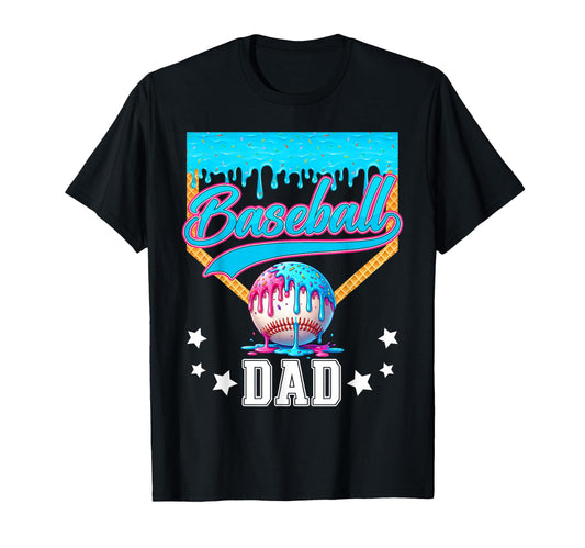 Baseball Dad Funny Fathers Day Ice Cream T-Shirt - Streetwear Style Unisex - T-Shirt, Sweatshirt, Hoodie