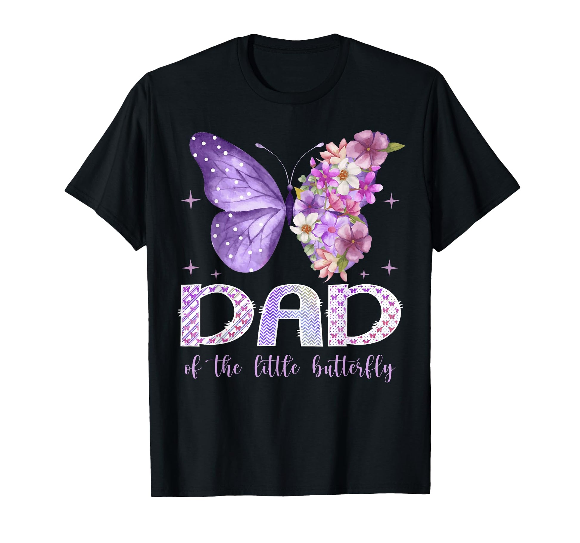 Dad Little Butterfly 1St Birthday Party T-Shirt - Custom Art Print Unisex - T-Shirt, Sweatshirt, Hoodie