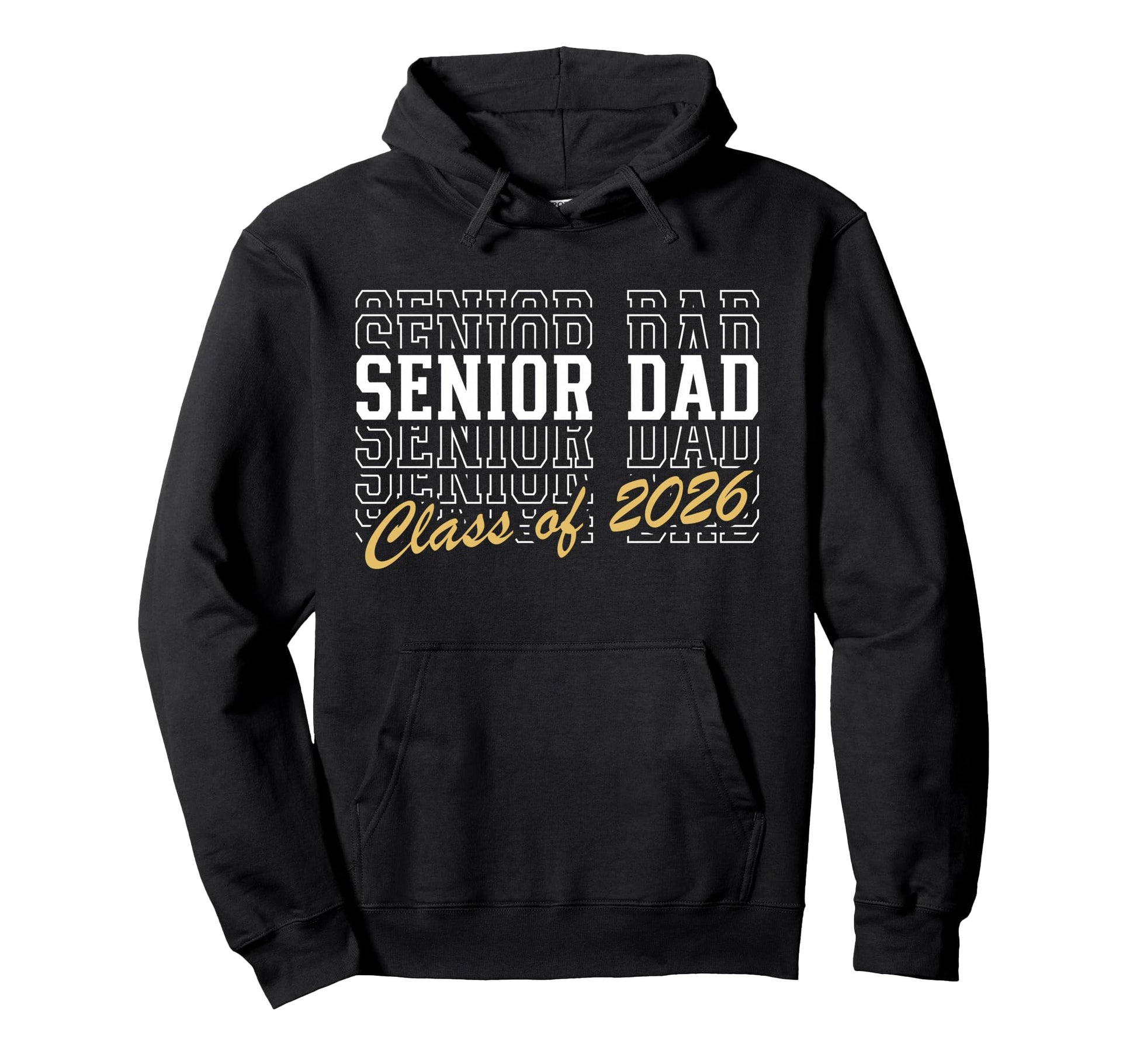 Senior Dad Class 2026 Striped Graduate Hoodie - Streetwear Style Men Women - T-Shirt, Sweatshirt, Hoodie