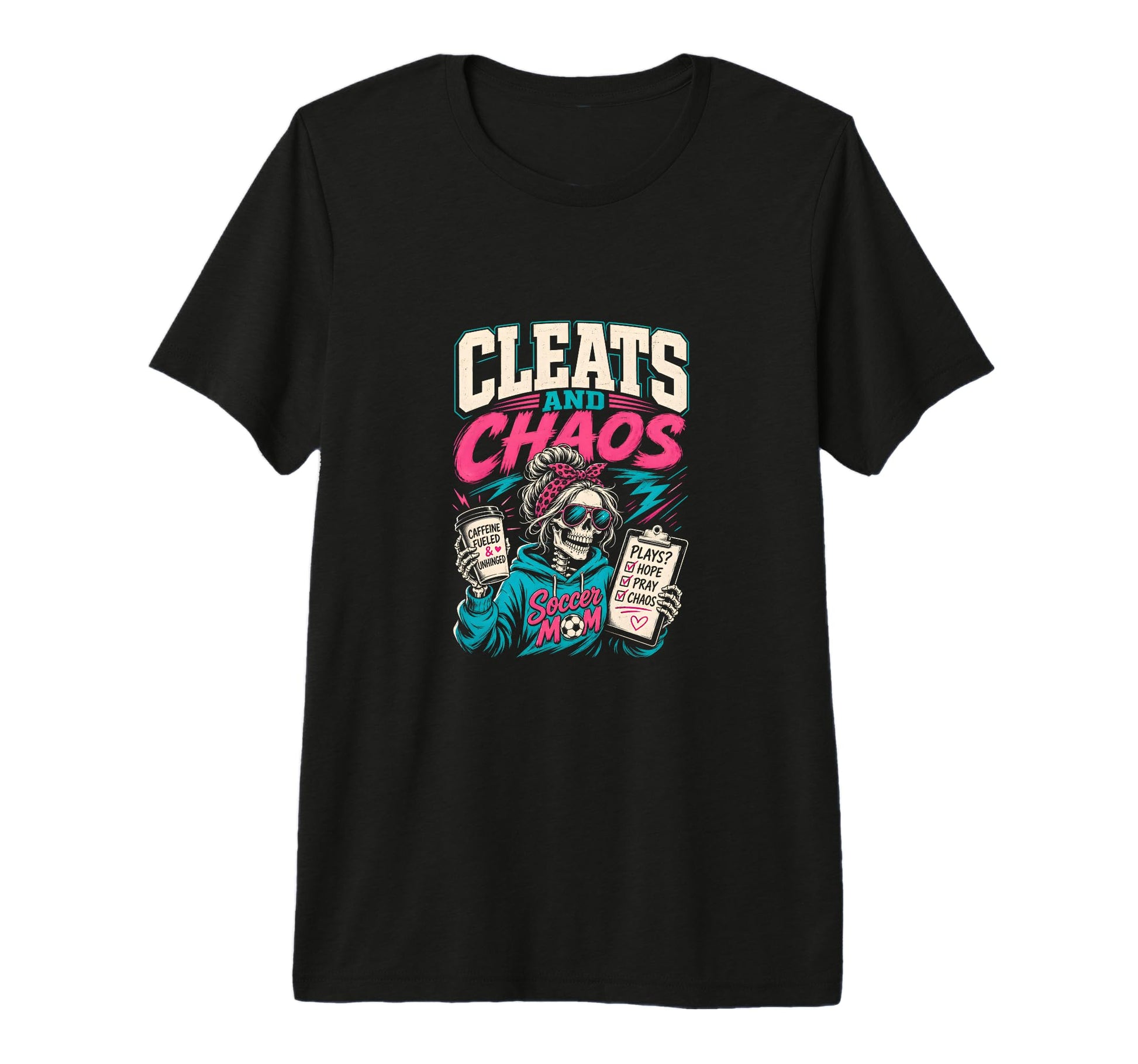 Cleats And Chaos Soccer Mom Tri Blend T-Shirt - Novelty Apparel for Adults - T-Shirt, Sweatshirt, Hoodie