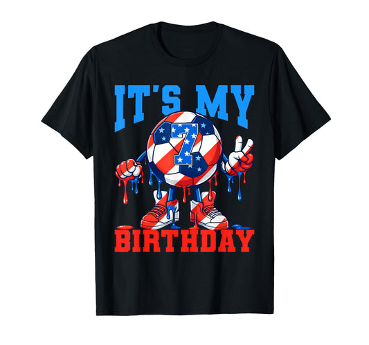 7 Year Old Its My 7Th Birthday Soccer T-Shirt - Unique Graphic Unisex - T-Shirt, Sweatshirt, Hoodie