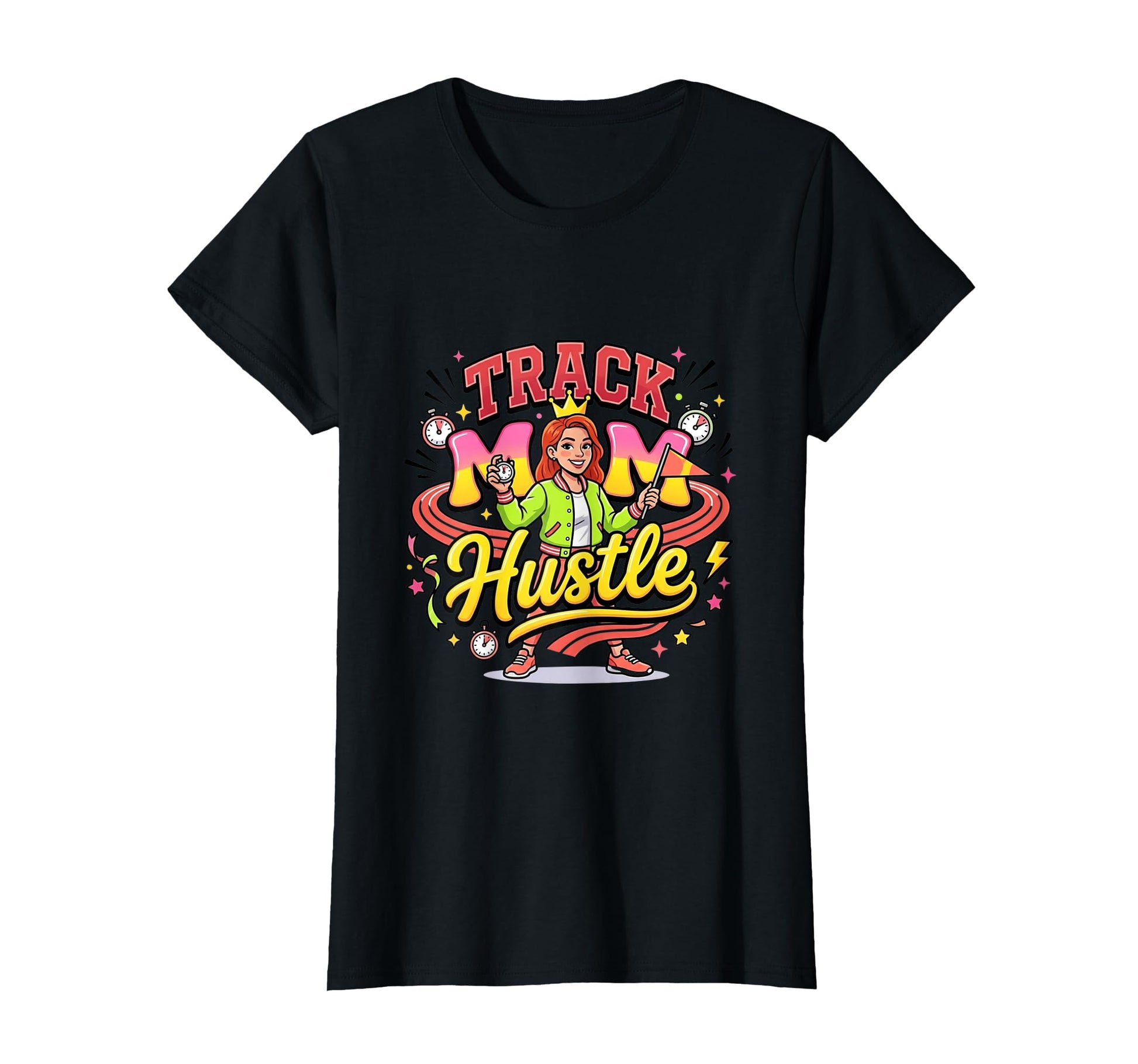 Track Mom Hustle Sports T-Shirt - Novelty Apparel Men Women - T-Shirt, Sweatshirt, Hoodie