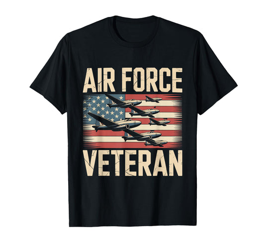 Air Force Veteran Us American Flag T-Shirt - Streetwear Style Men Women - T-Shirt, Sweatshirt, Hoodie
