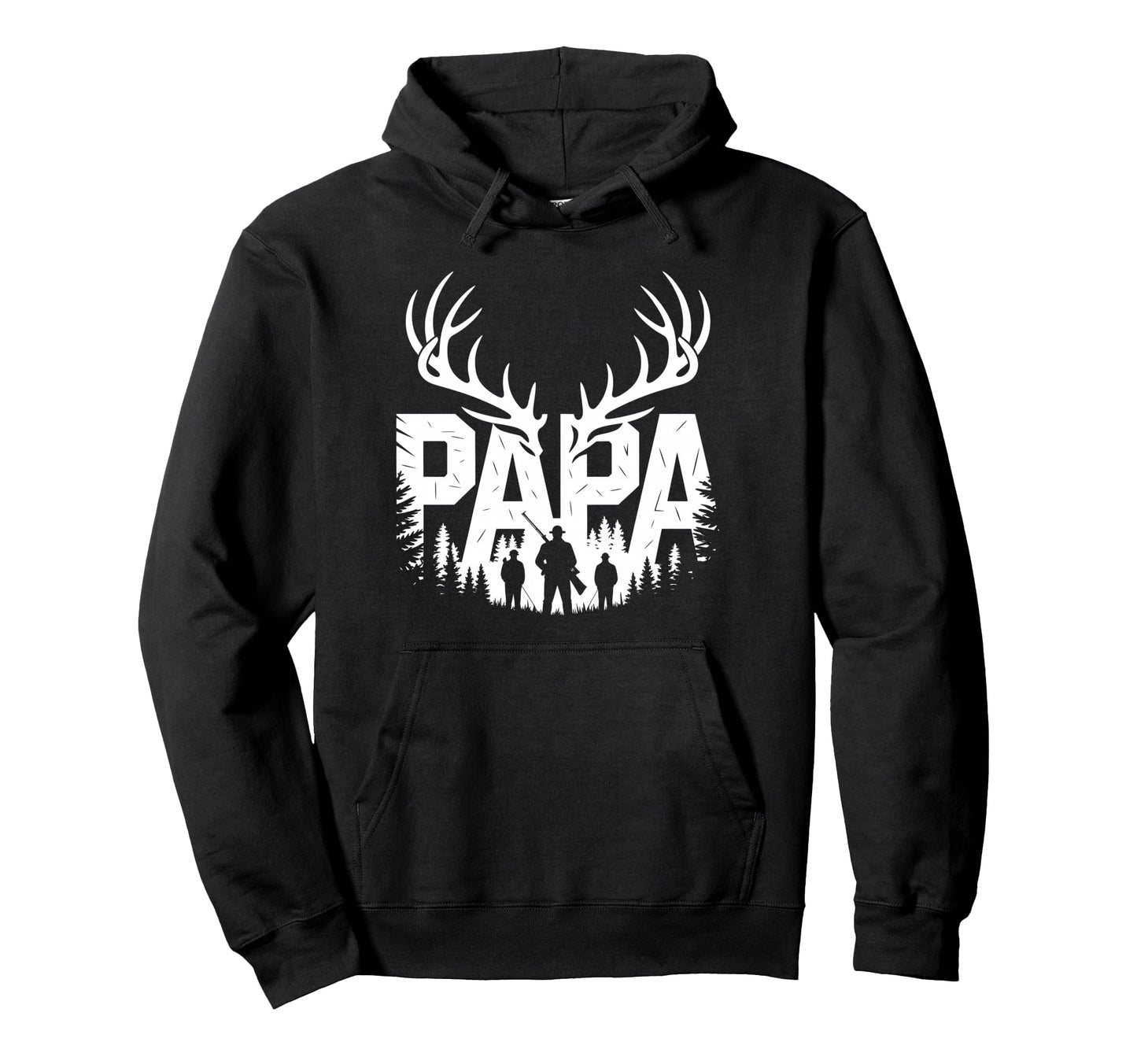 Papa Hunting Dad Father Hoodie - Fun Novelty Design for Adults - T-Shirt, Sweatshirt, Hoodie