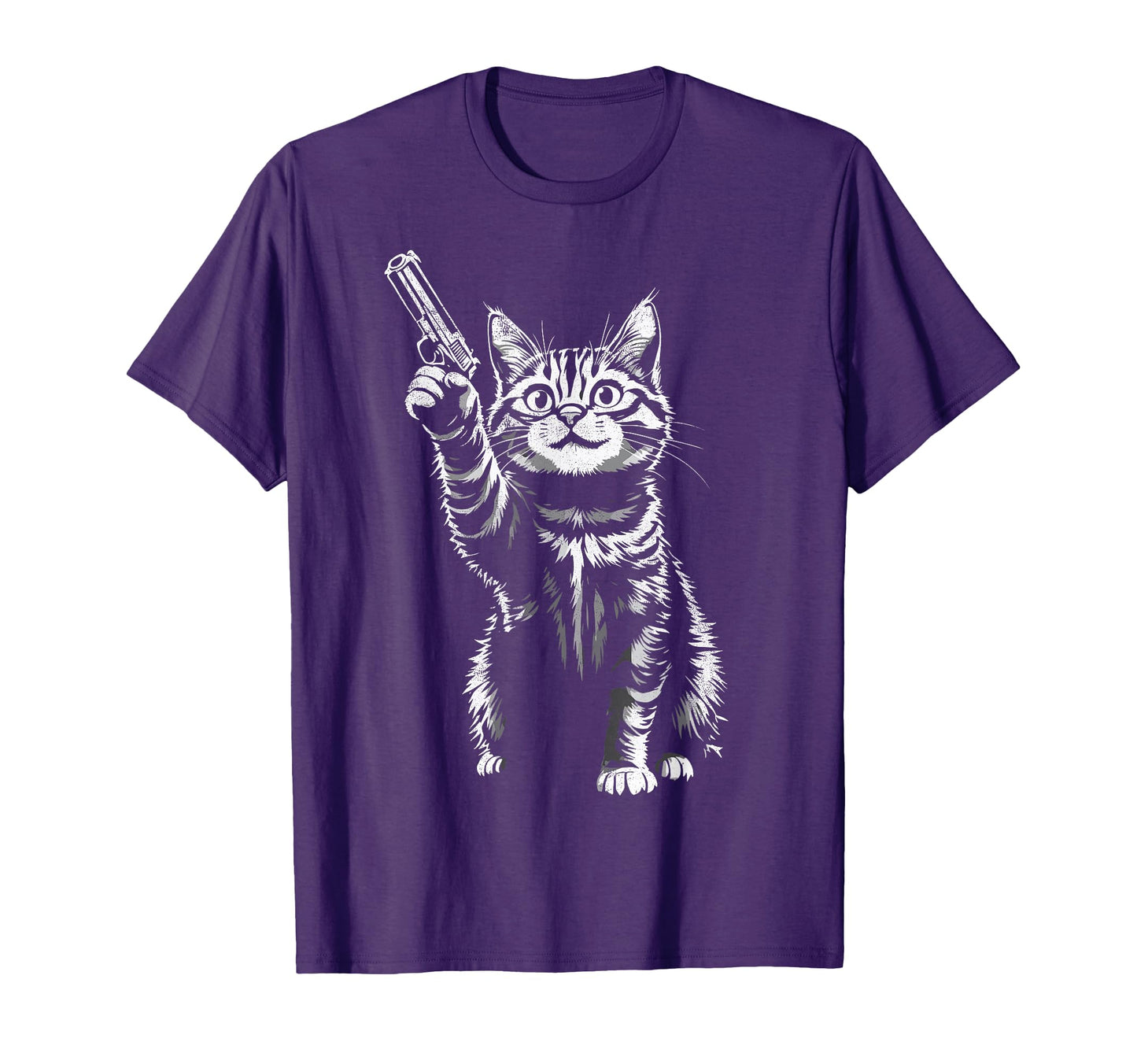 Kitty Guns Cat Dad Funny Cats Gun T-Shirt - Minimalist Print Men Women - T-Shirt, Sweatshirt, Hoodie