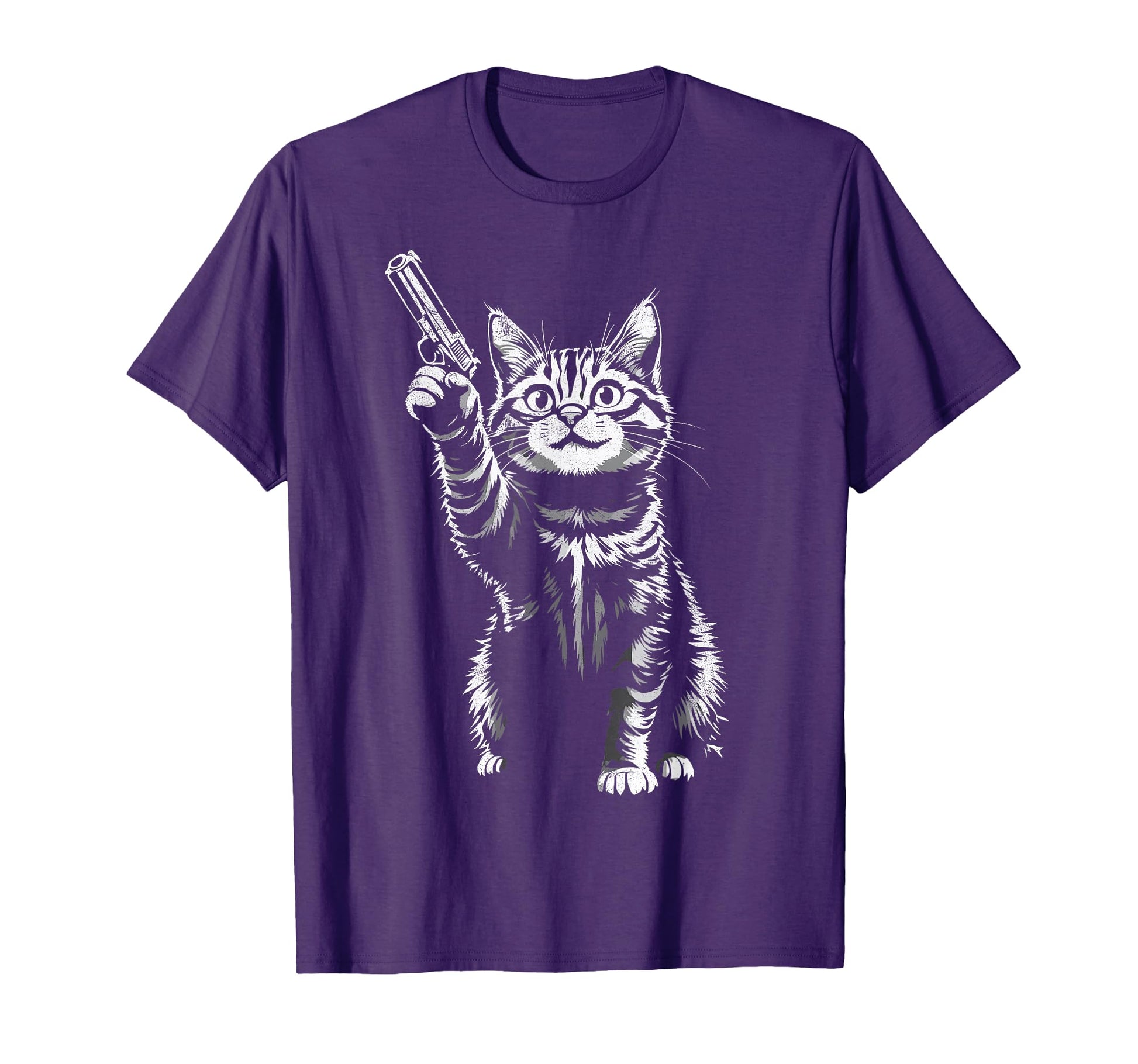 Kitty Guns Cat Dad Funny Cats Gun T-Shirt - Minimalist Print Men Women - T-Shirt, Sweatshirt, Hoodie