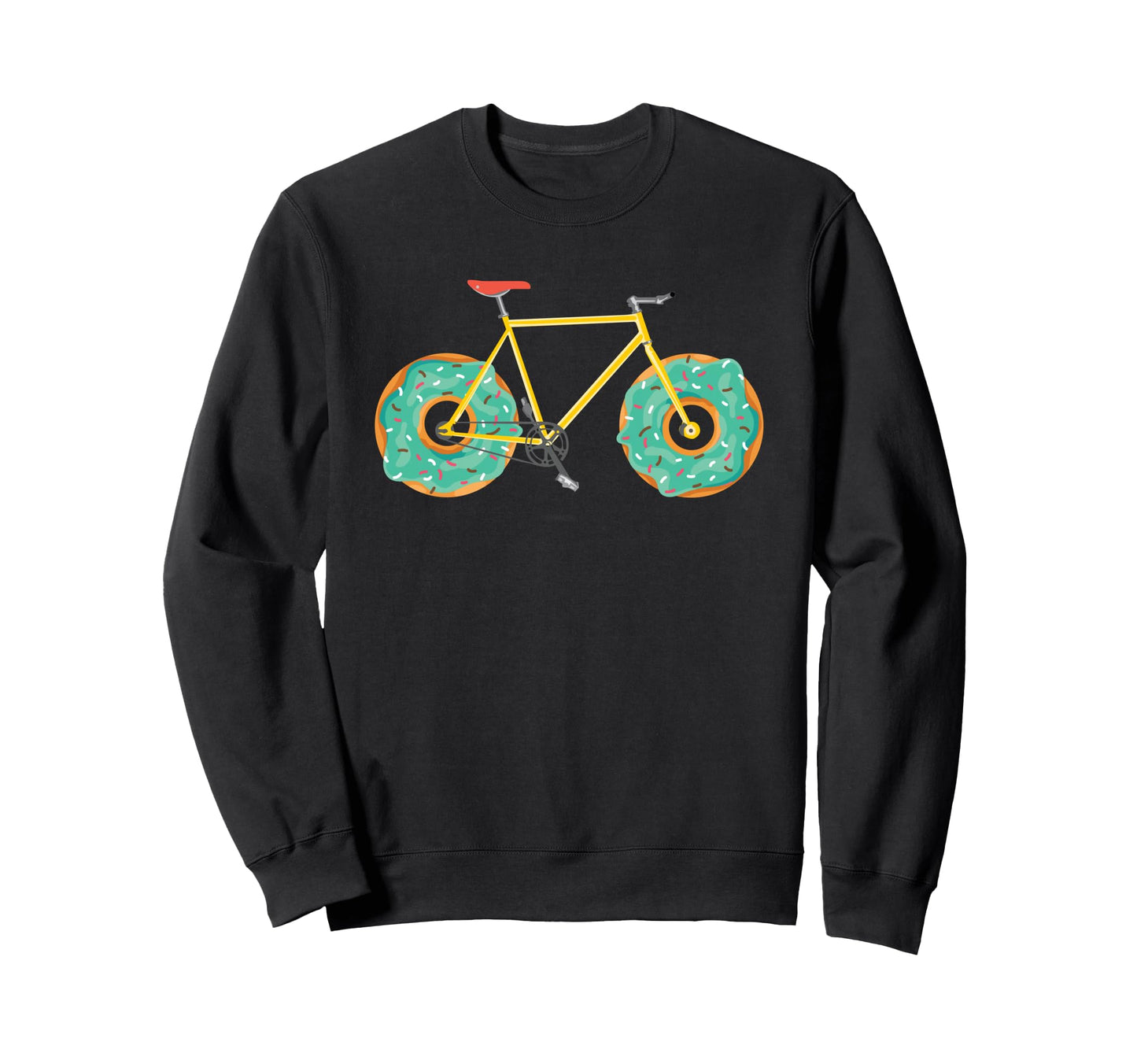 Donut Bike Wheels Bicycle Cyclist Sweatshirt - Fun Novelty Design Unisex - T-Shirt, Sweatshirt, Hoodie
