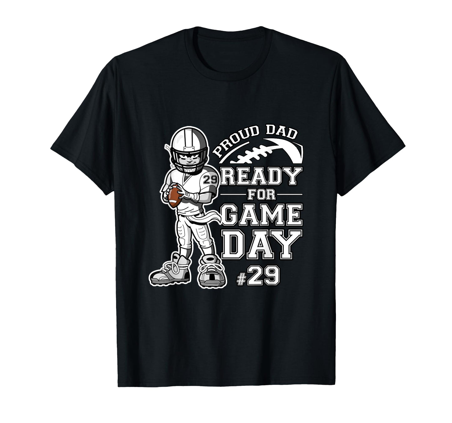 Custom Proud Football Dad Number 29 T-Shirt - Novelty Apparel for Adults - T-Shirt, Sweatshirt, Hoodie
