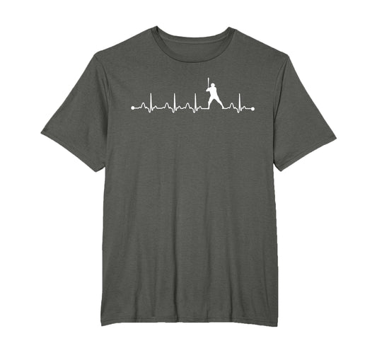 Baseball Heartbeat Ecg Baseball T-Shirt - Custom Art Print Men Women - T-Shirt, Sweatshirt, Hoodie