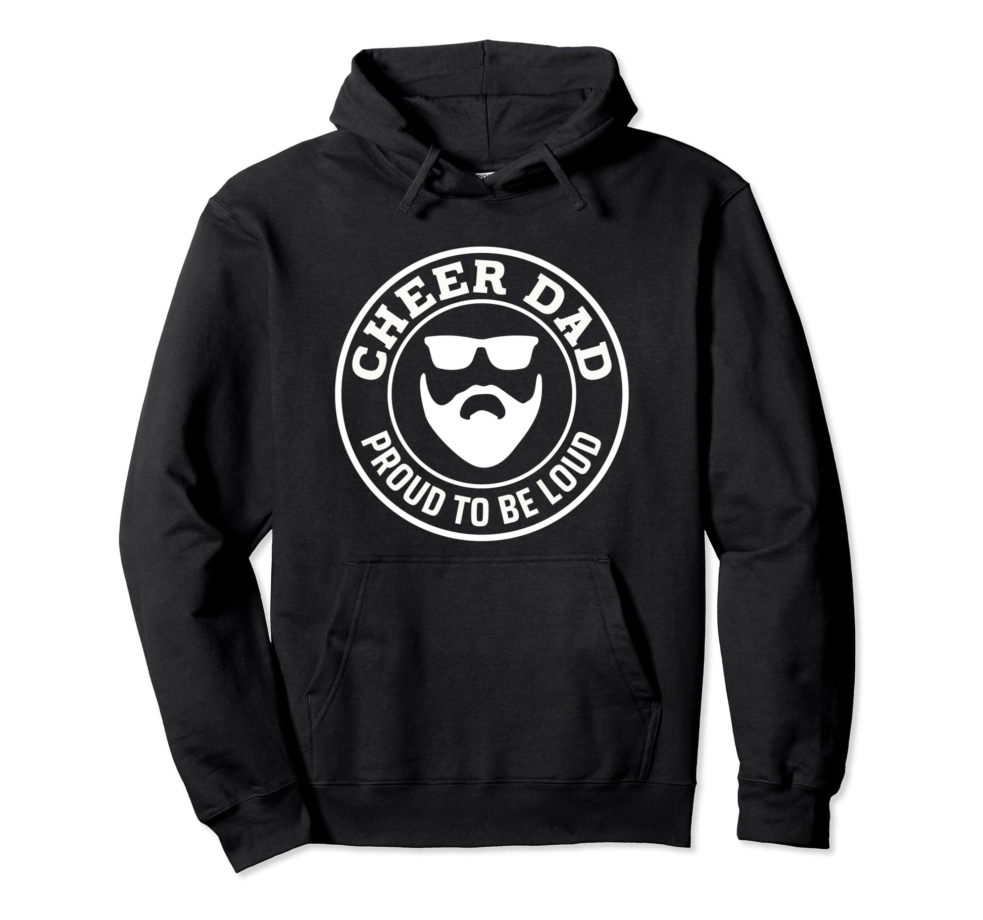 Cheer Dad Bearded Cheerleading Funny Hoodie - Fun Novelty Design Men Women - T-Shirt, Sweatshirt, Hoodie