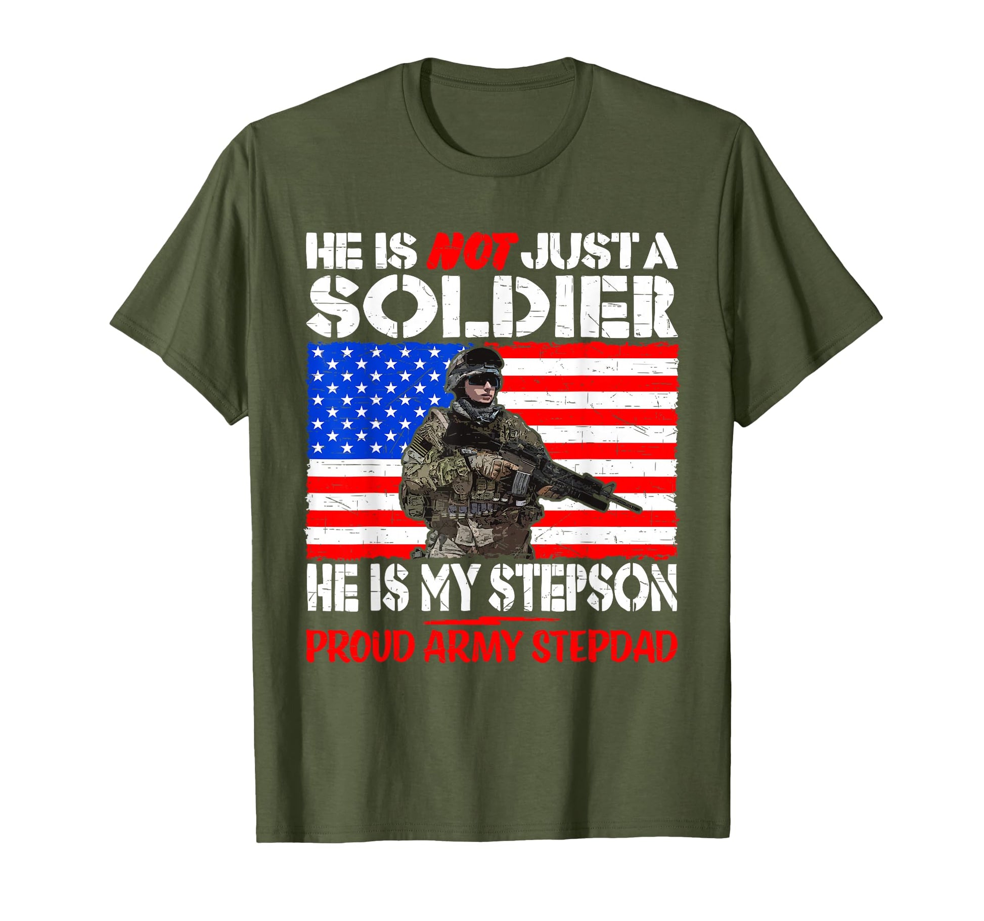 My Stepson Is Soldier Proud Army T-Shirt - Unique Graphic for Adults - T-Shirt, Sweatshirt, Hoodie