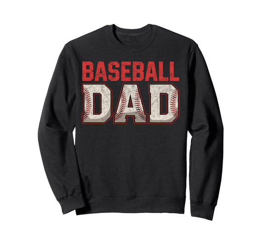 Baseball Dad Father Player Fan Sweatshirt - Minimalist Print Unisex - T-Shirt, Sweatshirt, Hoodie