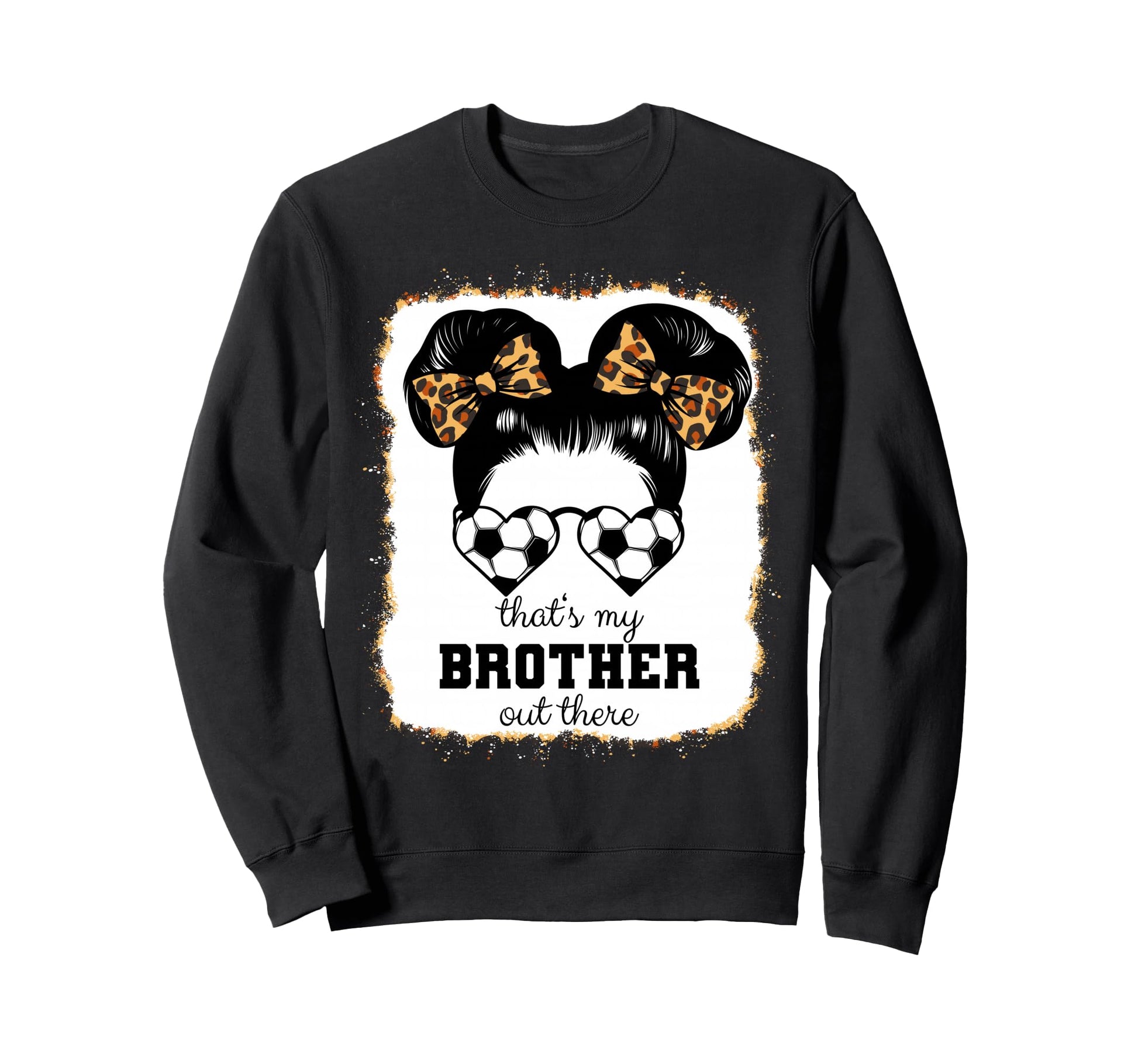 Soccer Sister Leopard Bleached Sweatshirt - Minimalist Print Men Women - T-Shirt, Sweatshirt, Hoodie