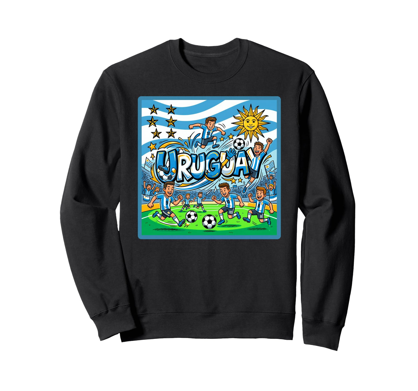 Uruguay Soccer Fan Sweatshirt - Aesthetic Graphic for Adults - T-Shirt, Sweatshirt, Hoodie