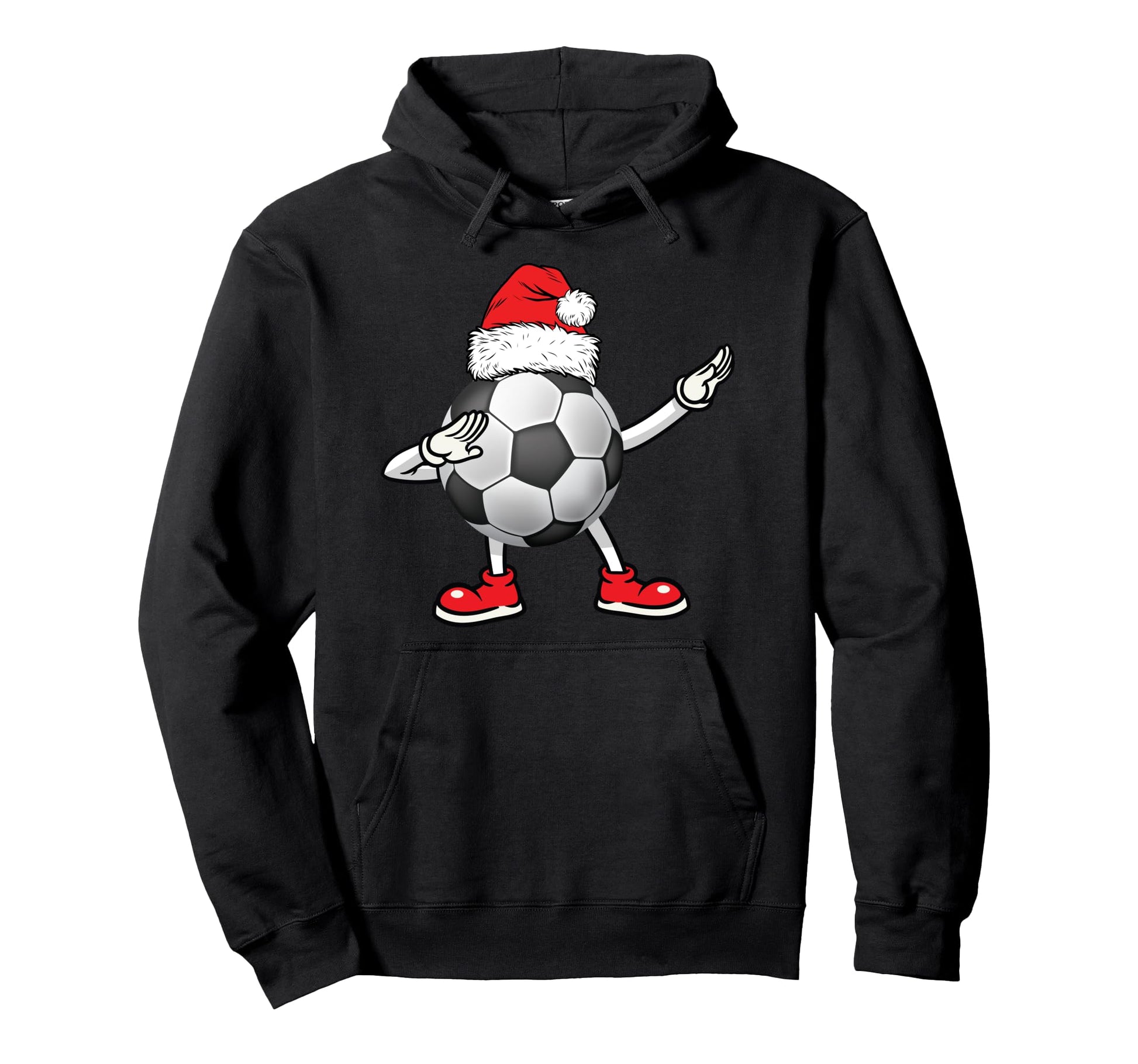 Soccer Football Santa Hat Matching Hoodie - Casual Everyday Wear Men Women - T-Shirt, Sweatshirt, Hoodie