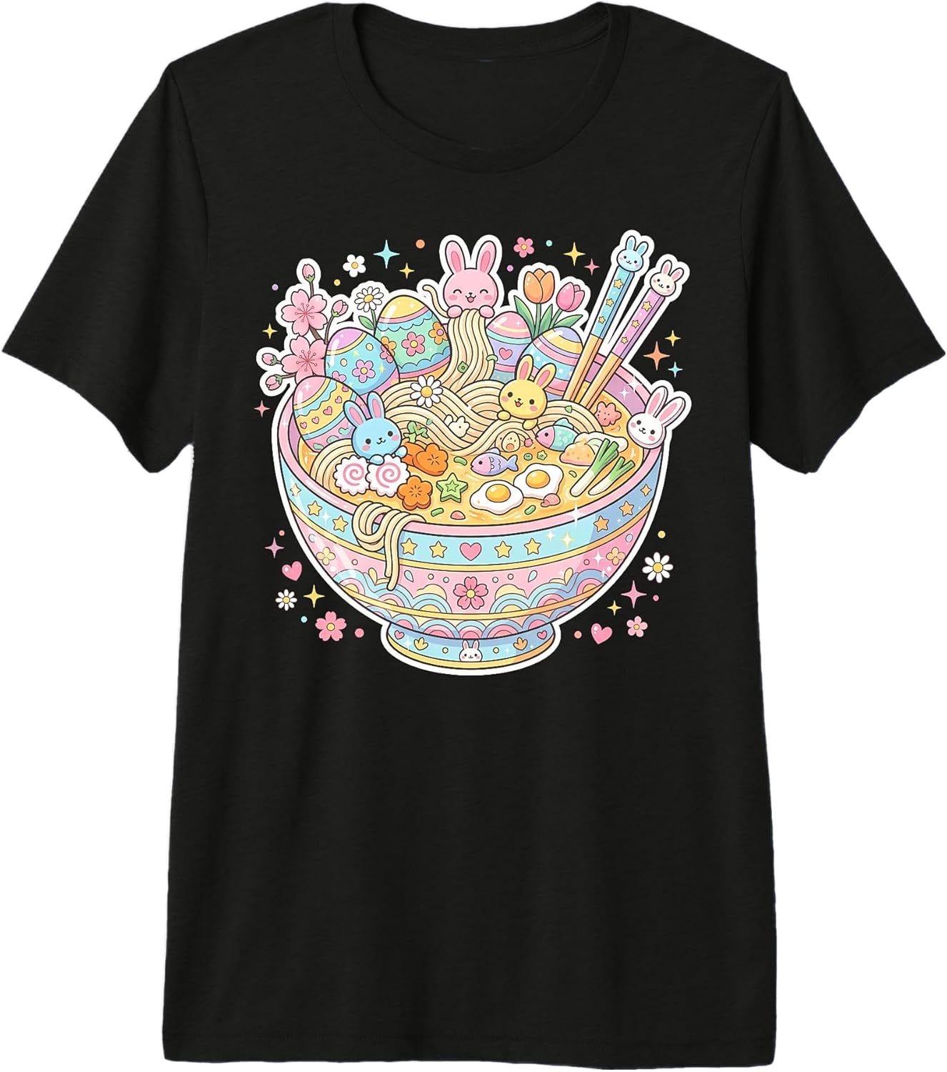 Kawaii Ramen Easter Anime Aesthetic Kids Teens Unisex T-shirt, Sweatshirt, Hoodie, Long Sleeve Tee - T-Shirt, Sweatshirt, Hoodie
