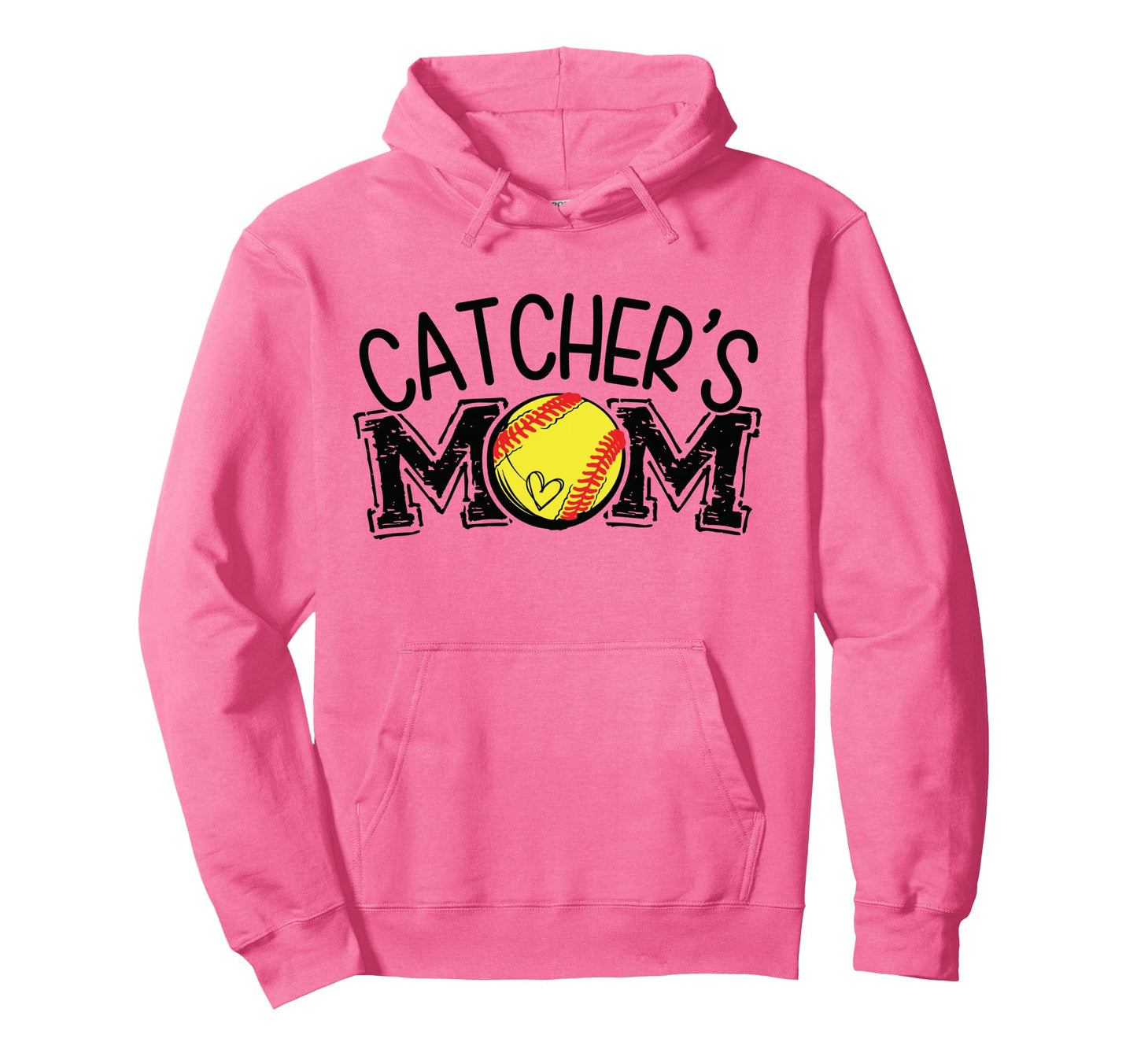 Softball Catchers Mom Hoodie - Custom Art Print for Adults - T-Shirt, Sweatshirt, Hoodie