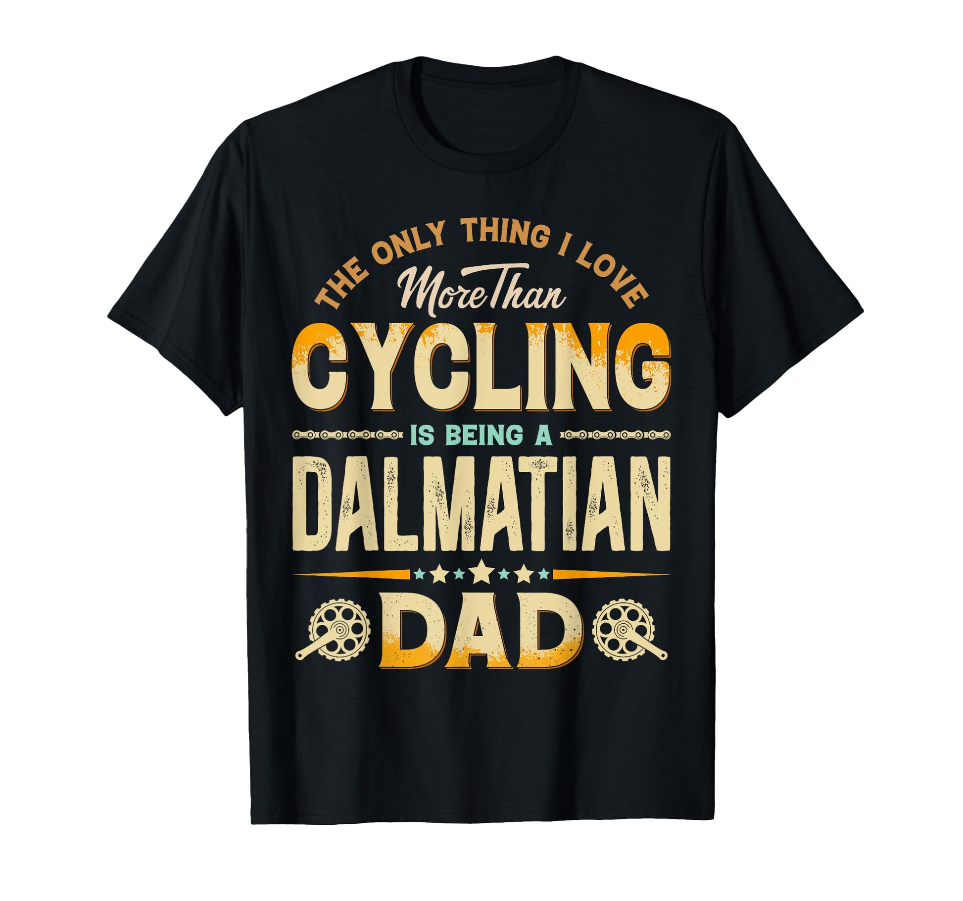 Funny Cycling Fathers Day Dalmatian Dad T-Shirt - Graphic Print for Adults - T-Shirt, Sweatshirt, Hoodie