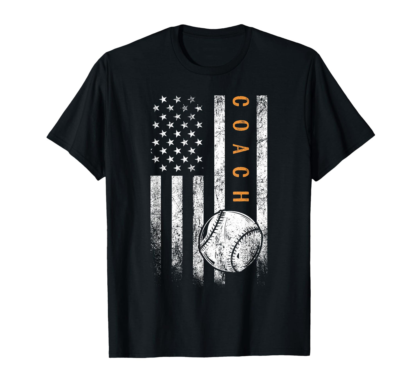Baseball Coach American Flag T-Shirt - Aesthetic Graphic for Adults - T-Shirt, Sweatshirt, Hoodie