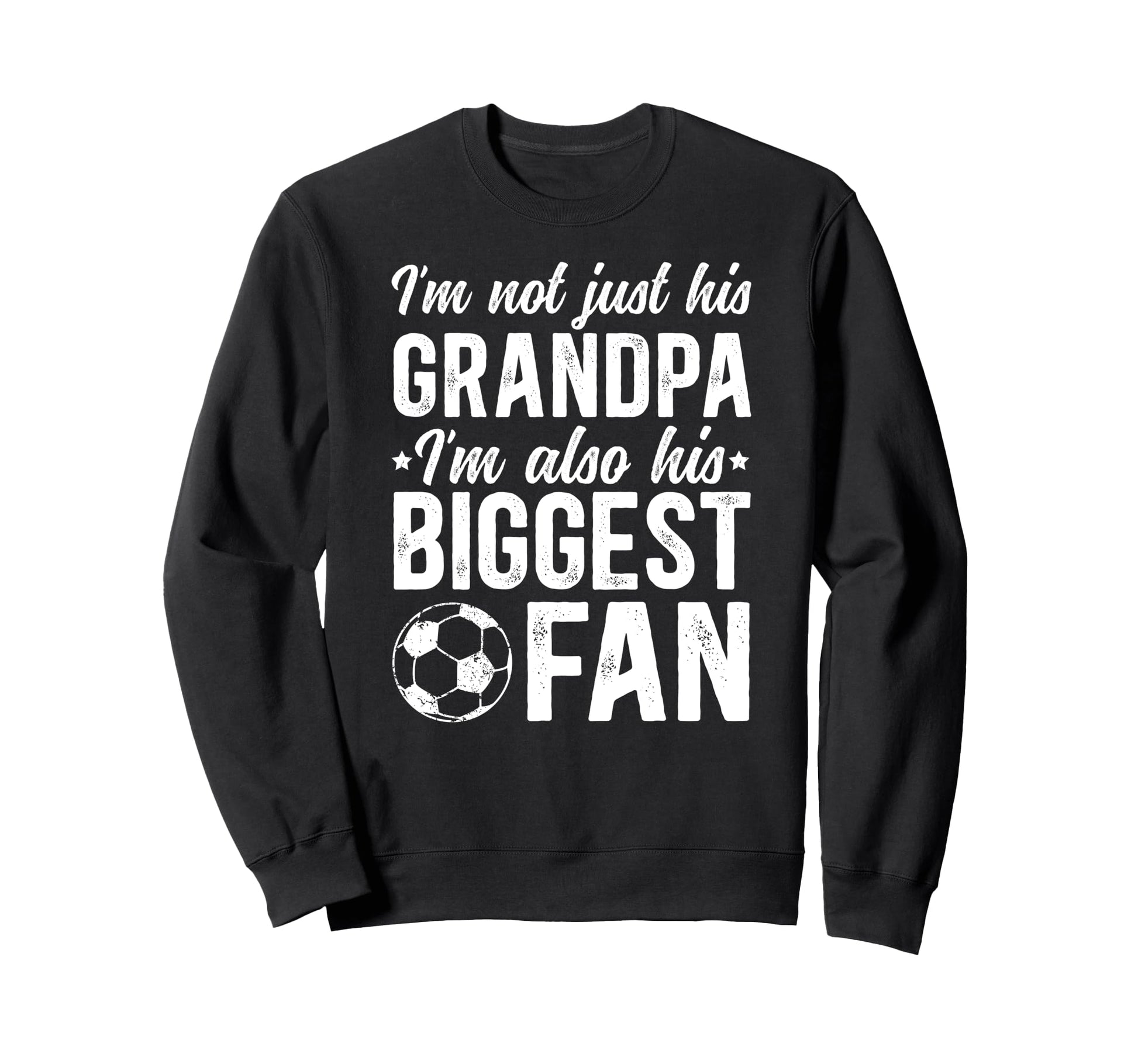 His Biggest Fan Soccer Grandpa Sweatshirt - Minimalist Print for Adults - T-Shirt, Sweatshirt, Hoodie