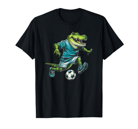 Alligator Soccer Player Crocodile T-Shirt - Streetwear Style for Adults - T-Shirt, Sweatshirt, Hoodie