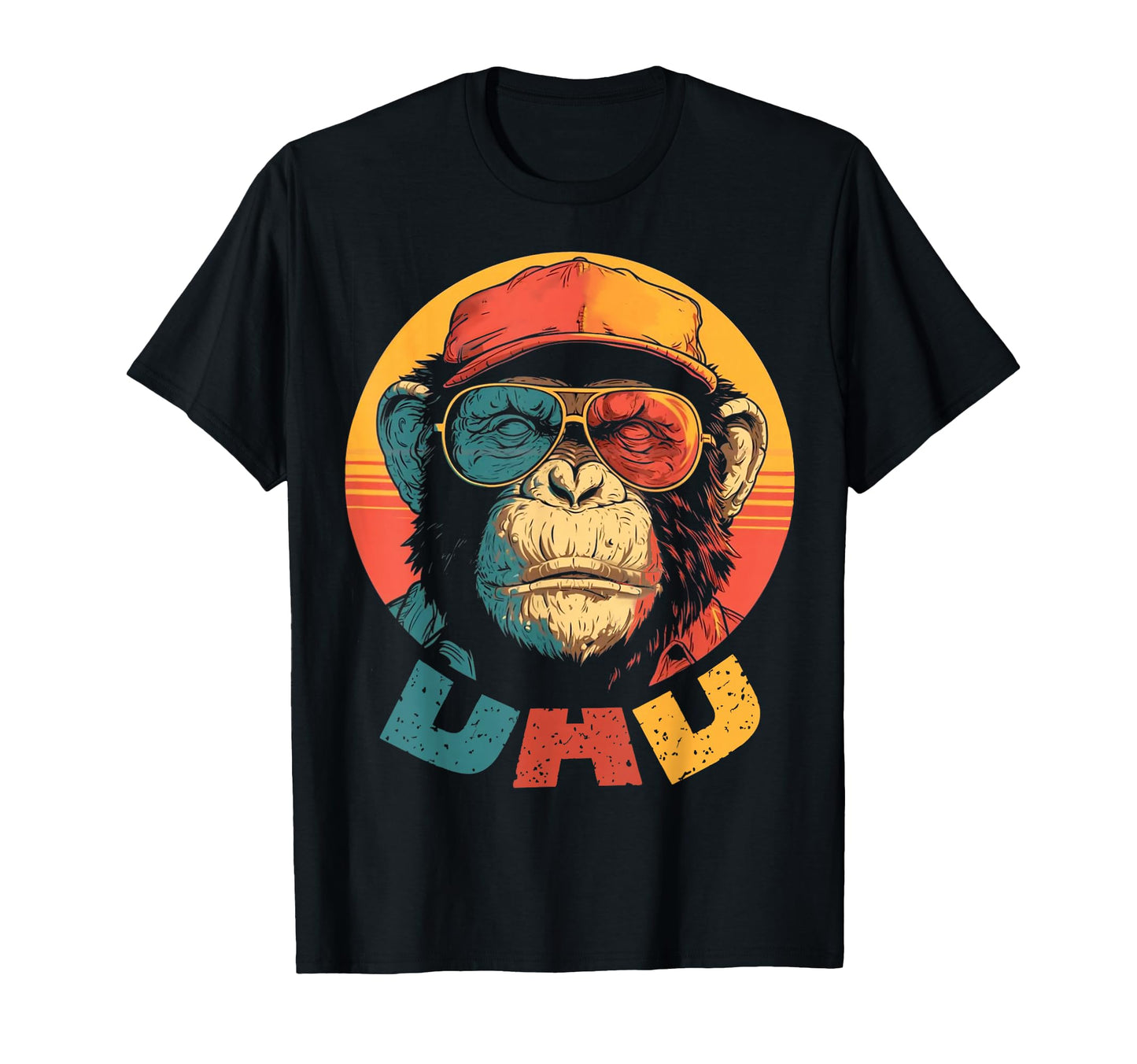 Monkey Fathers Day Funny Chimpanzee T-Shirt - Custom Art Print Unisex - T-Shirt, Sweatshirt, Hoodie