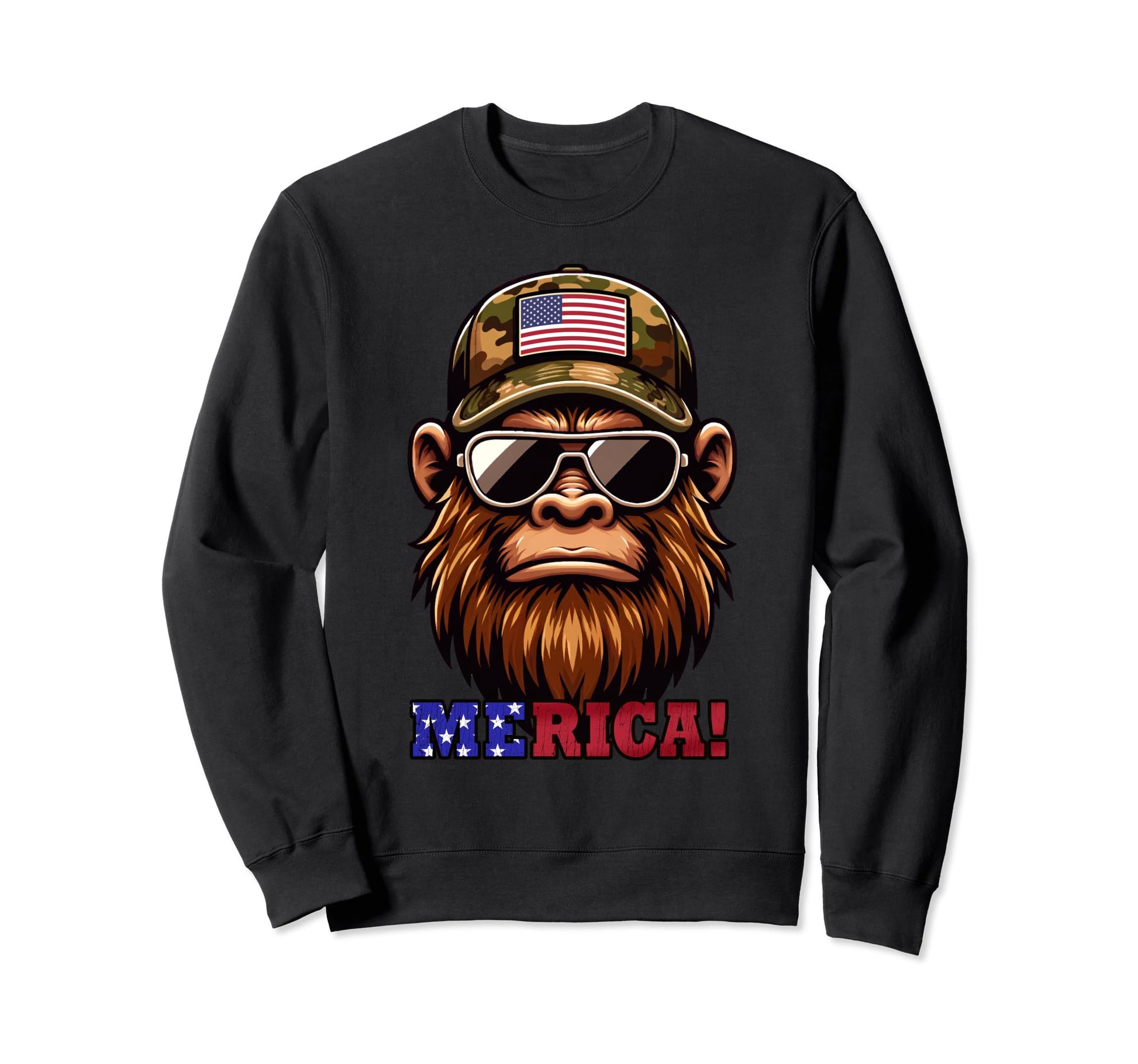 4Th July Bigfoot Usa Flag Dad Father Sweatshirt - Novelty Apparel Unisex - T-Shirt, Sweatshirt, Hoodie
